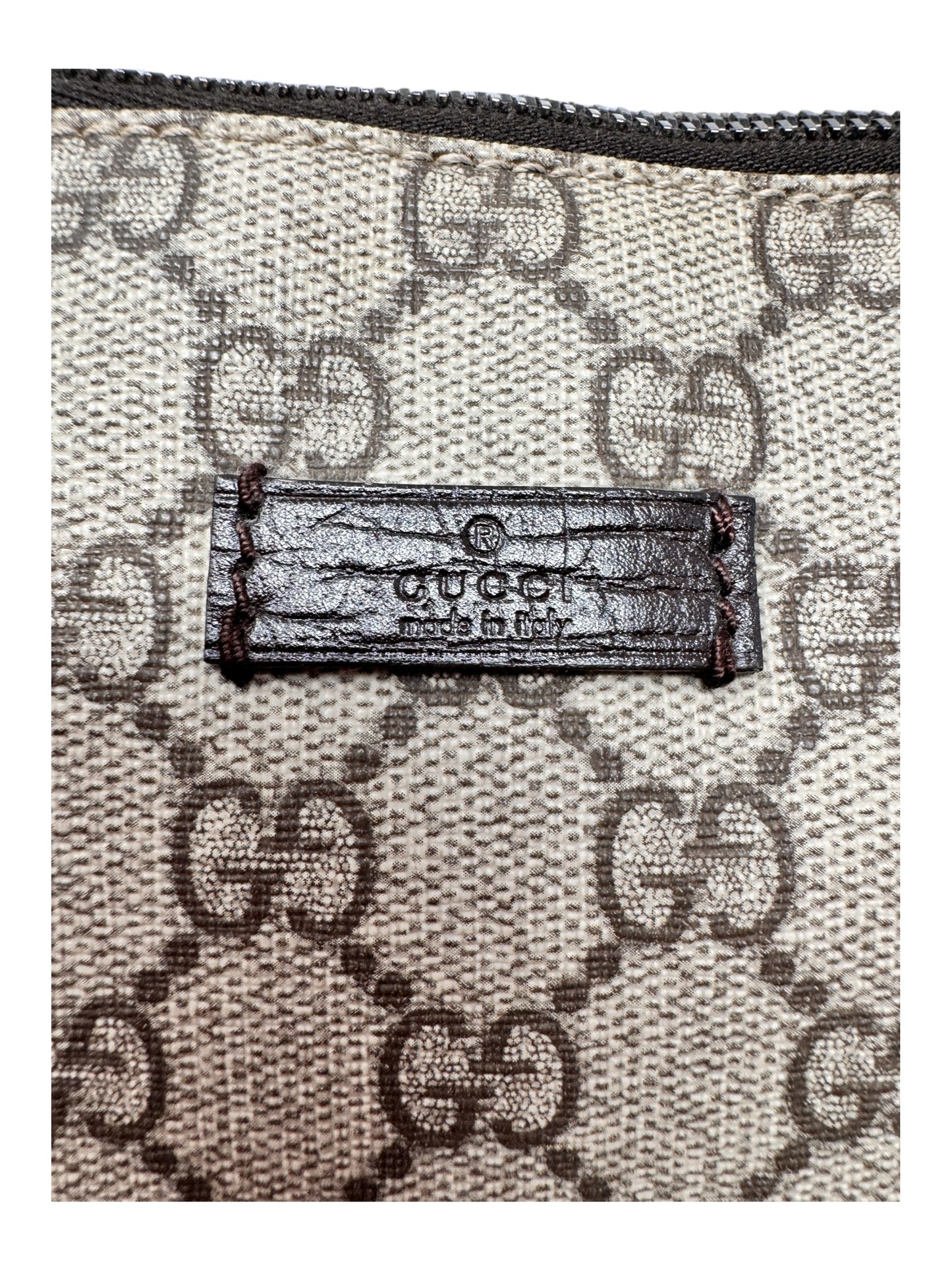 GUCCI GG Supreme Clutch Bag in PVC Canvas