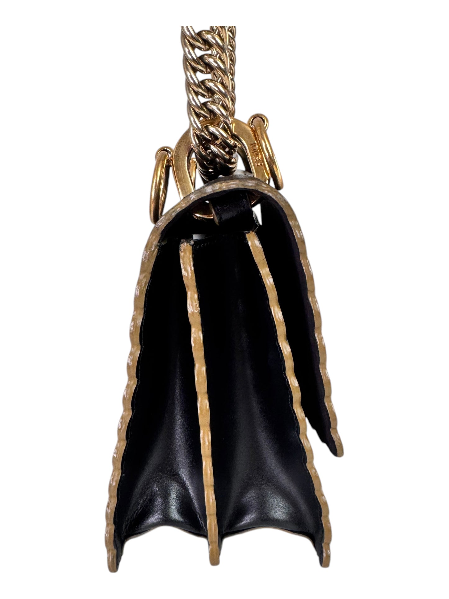 Fendi Kan Leather Shoulder/Crossbody Bag (Black)