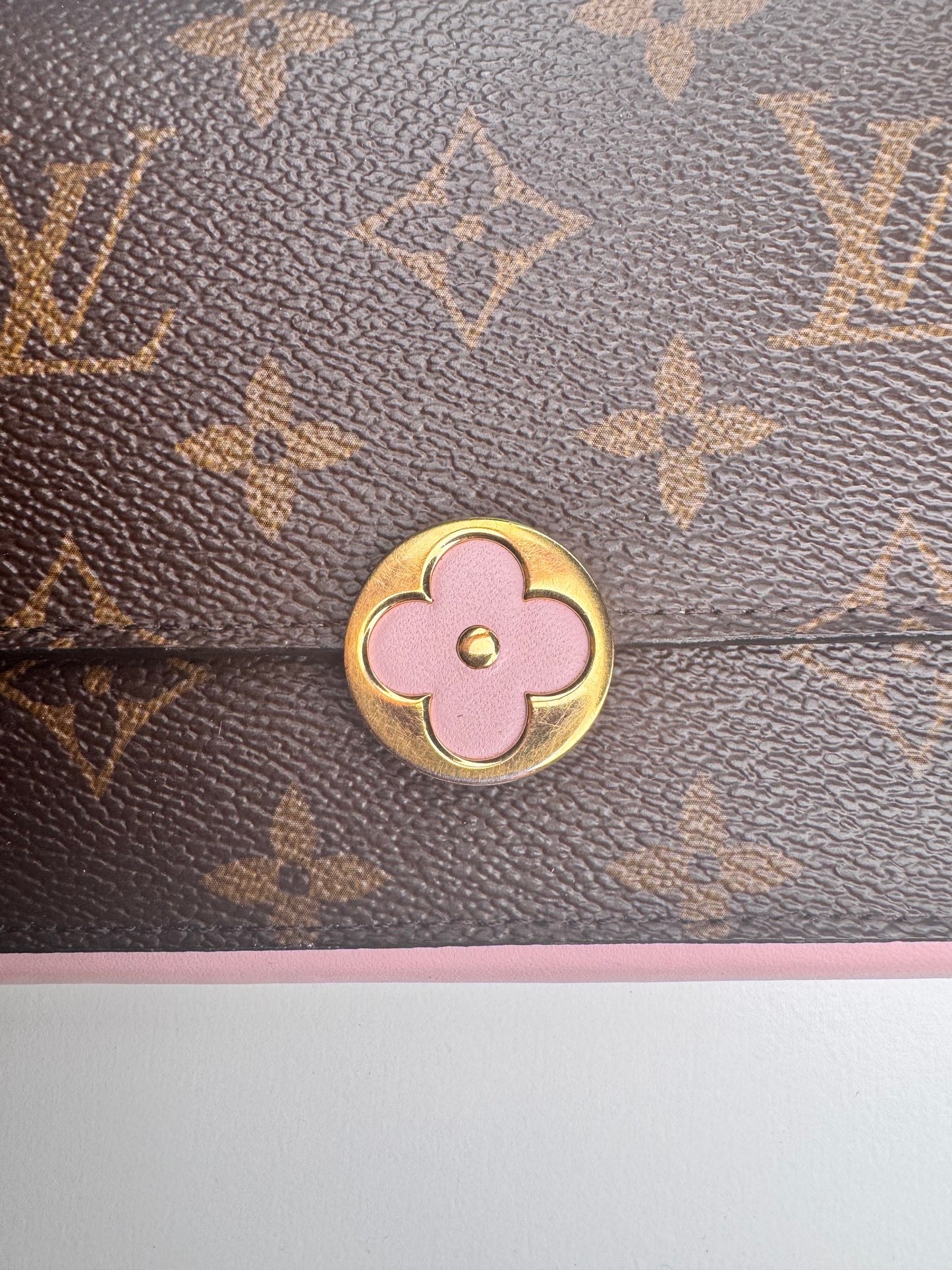 LOUIS VUITTON Monogram Flore Wallet Rose Ballerine