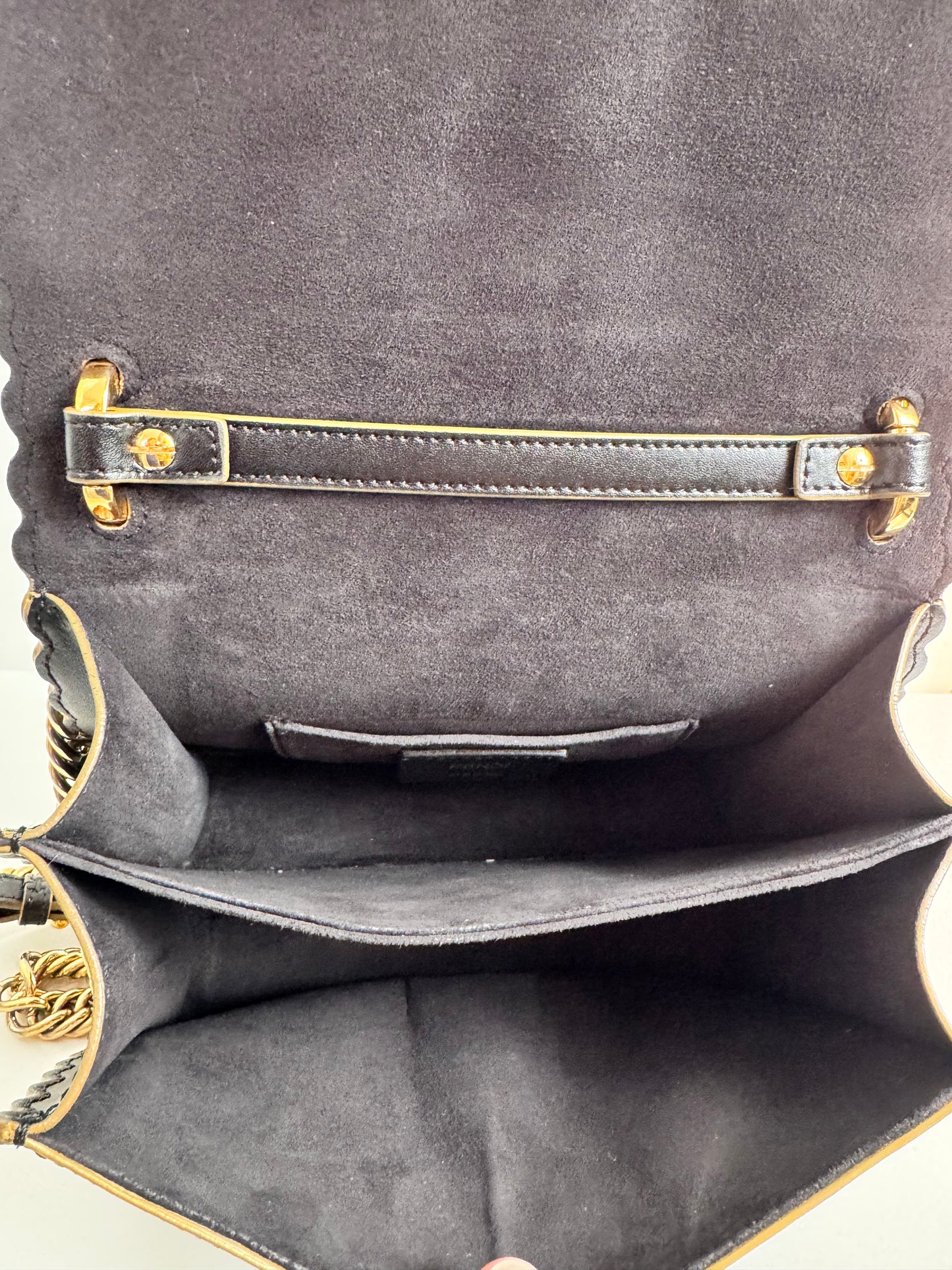 Fendi Kan Leather Shoulder/Crossbody Bag (Black)