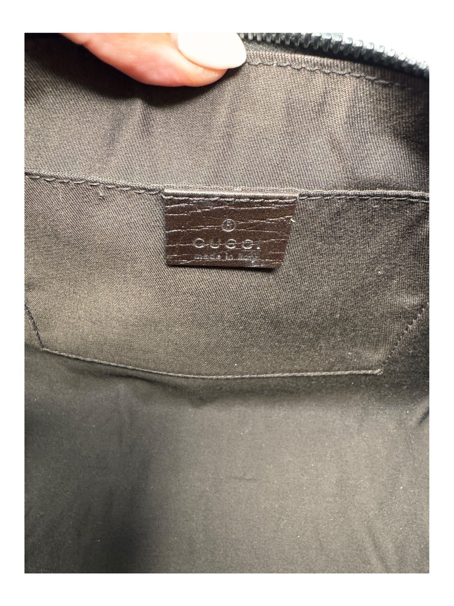 GUCCI GG Supreme Clutch Bag in PVC Canvas