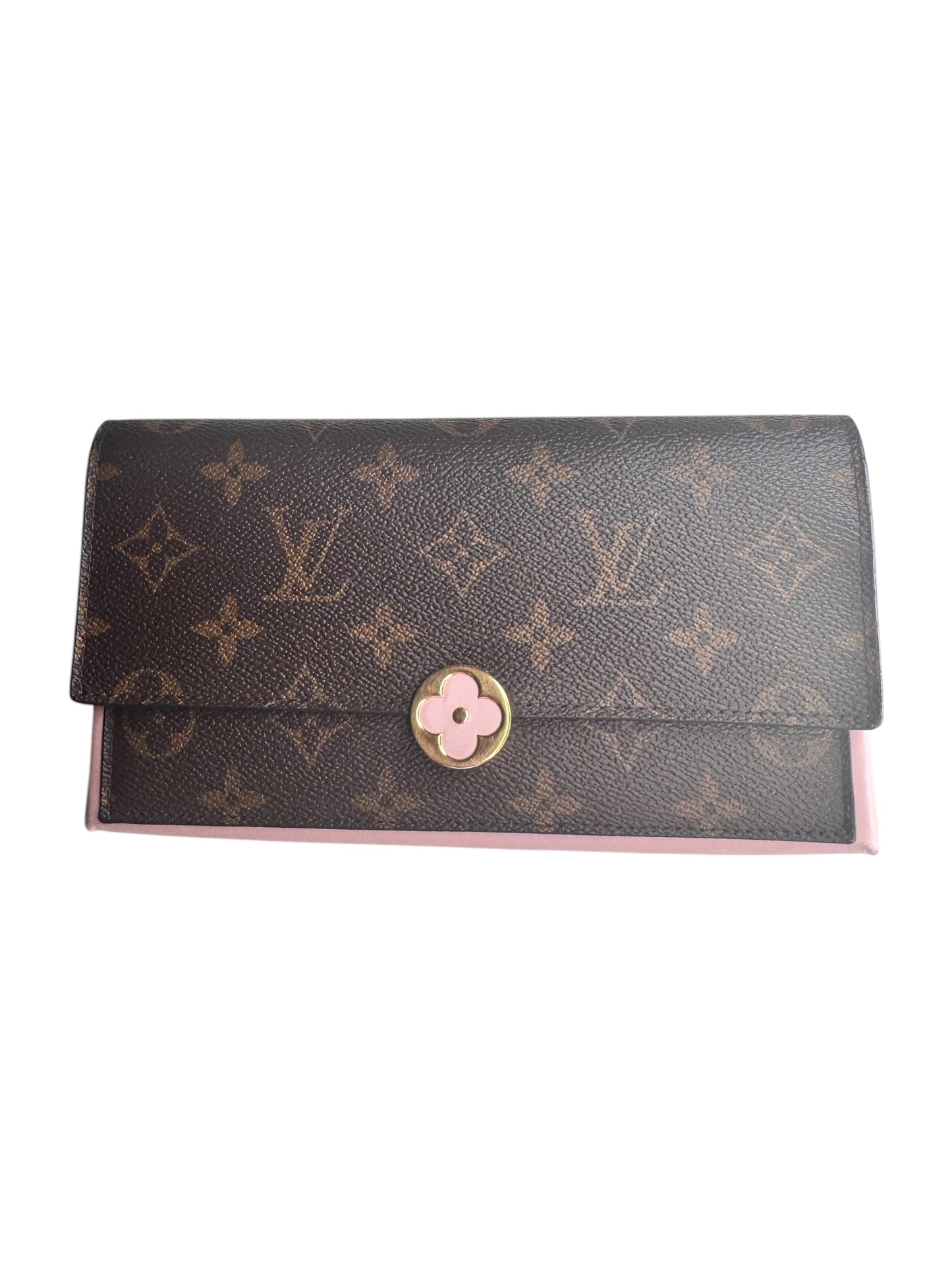 LOUIS VUITTON Monogram Flore Wallet Rose Ballerine