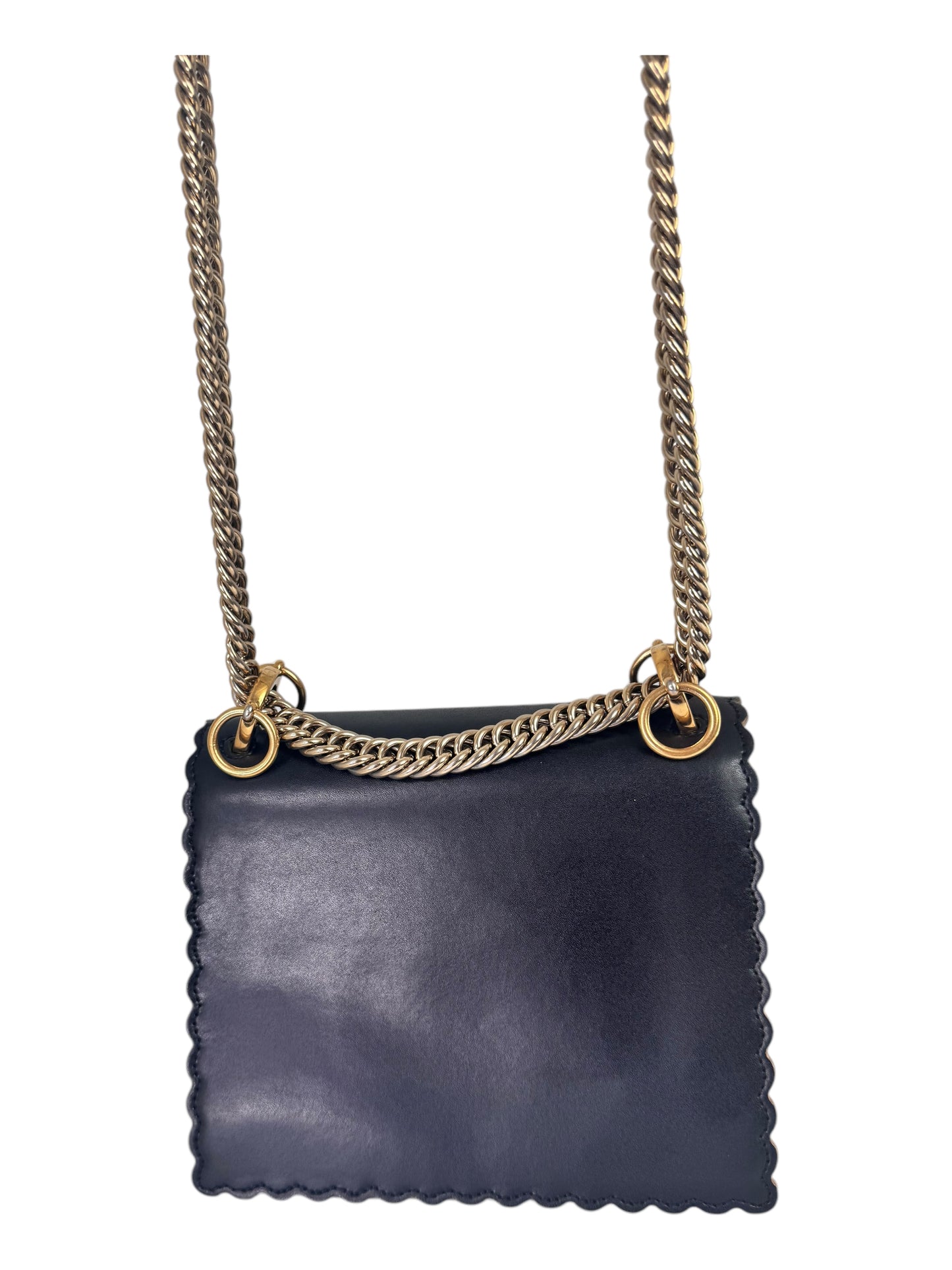 Fendi Kan Leather Shoulder/Crossbody Bag (Black)