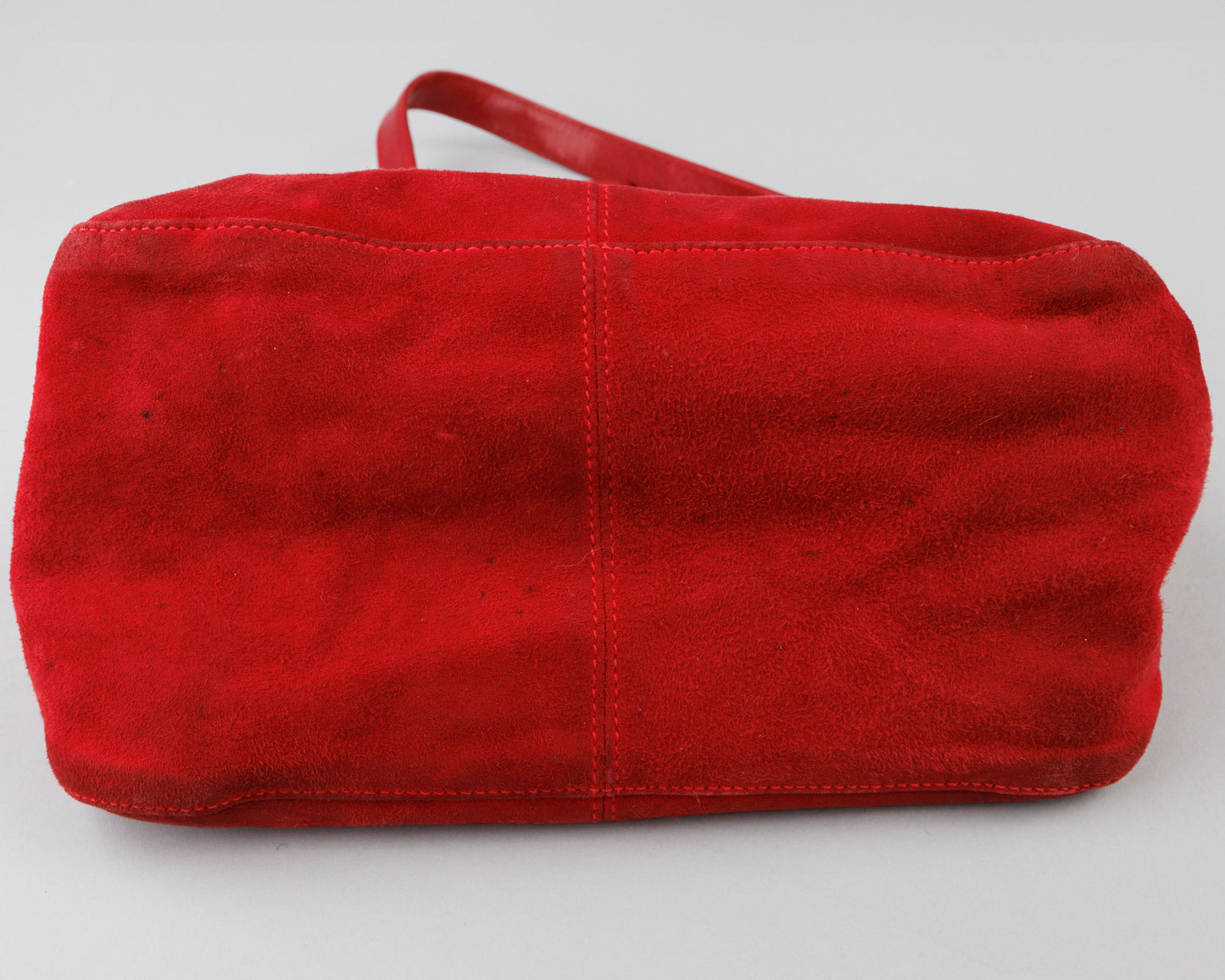 FENDI Mamma Baguette Red Suede Shoulder bag