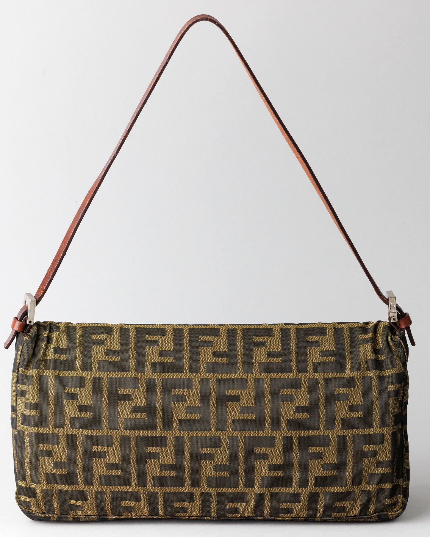 Pre-Owned Fendi Zucca Pattern FF Logo Mamma Bucket Shoulder Bag