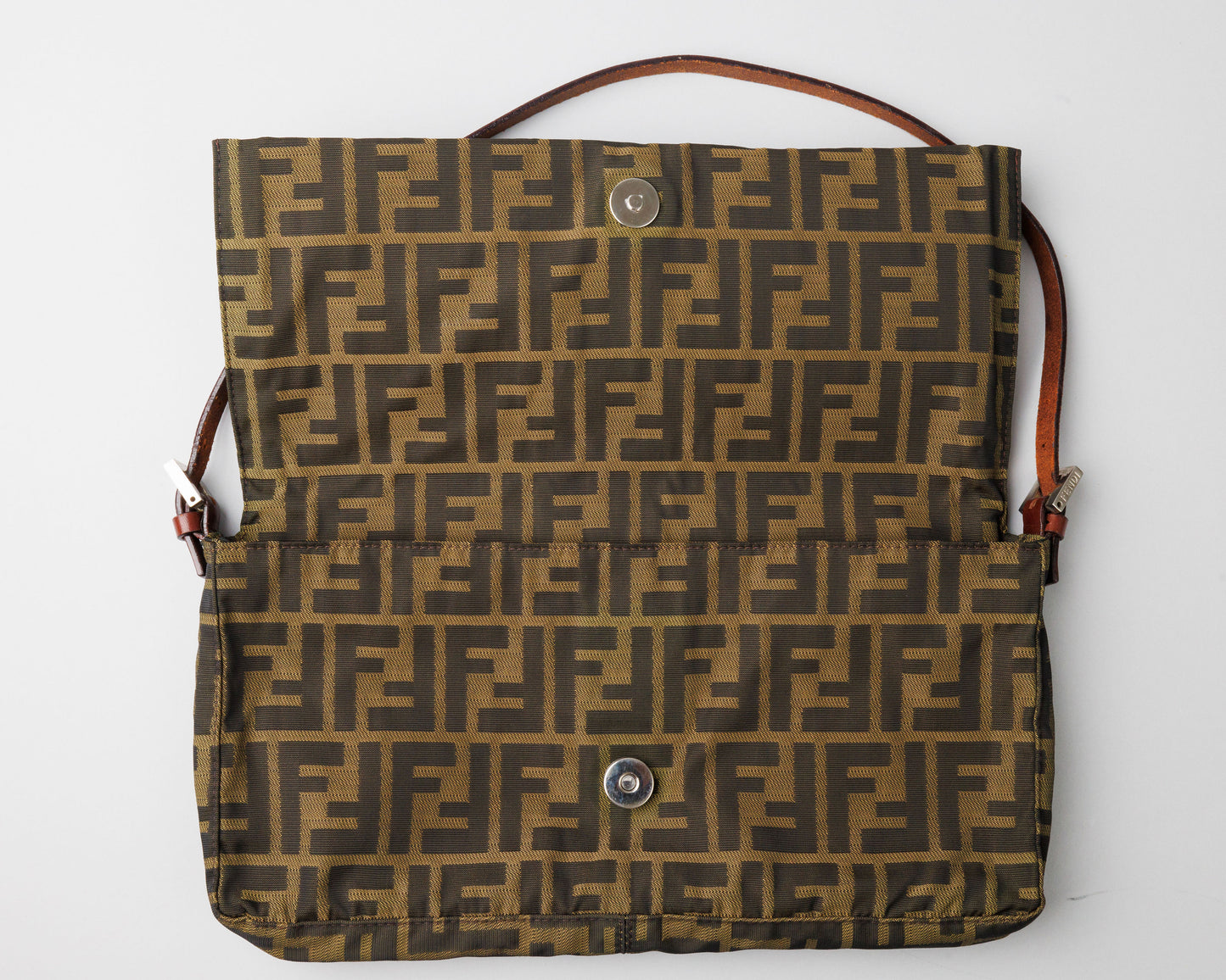 Pre-Owned Fendi Zucca Pattern FF Logo Mamma Bucket Shoulder Bag