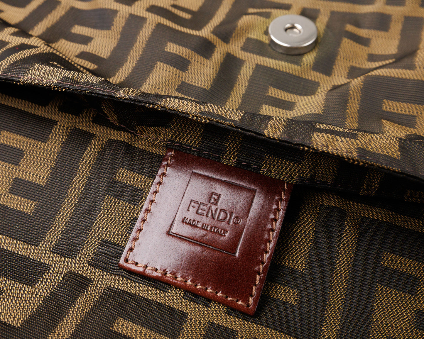 Pre-Owned Fendi Zucca Pattern FF Logo Mamma Bucket Shoulder Bag