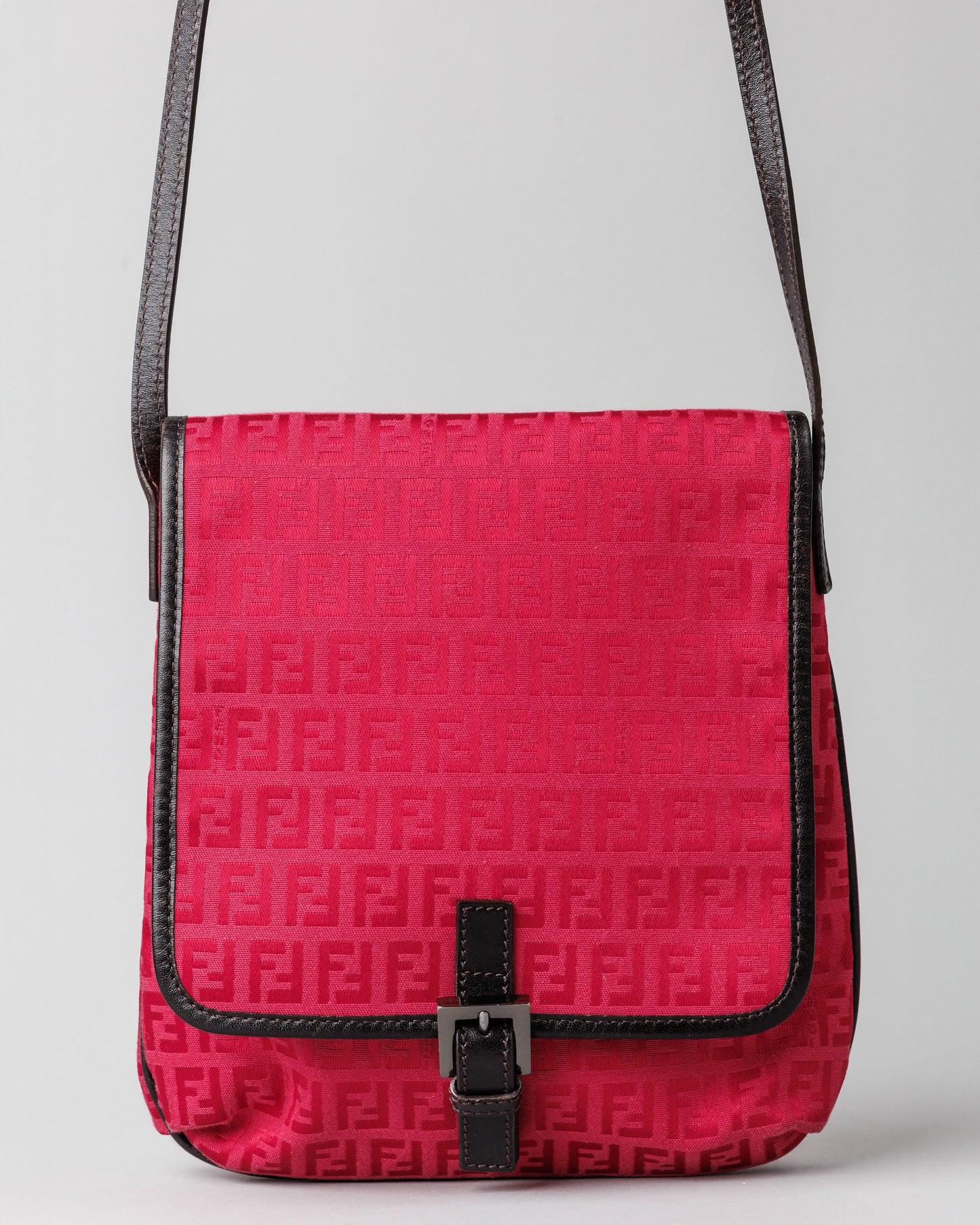Fendi Zucchino Canvas Crossbody (Red)