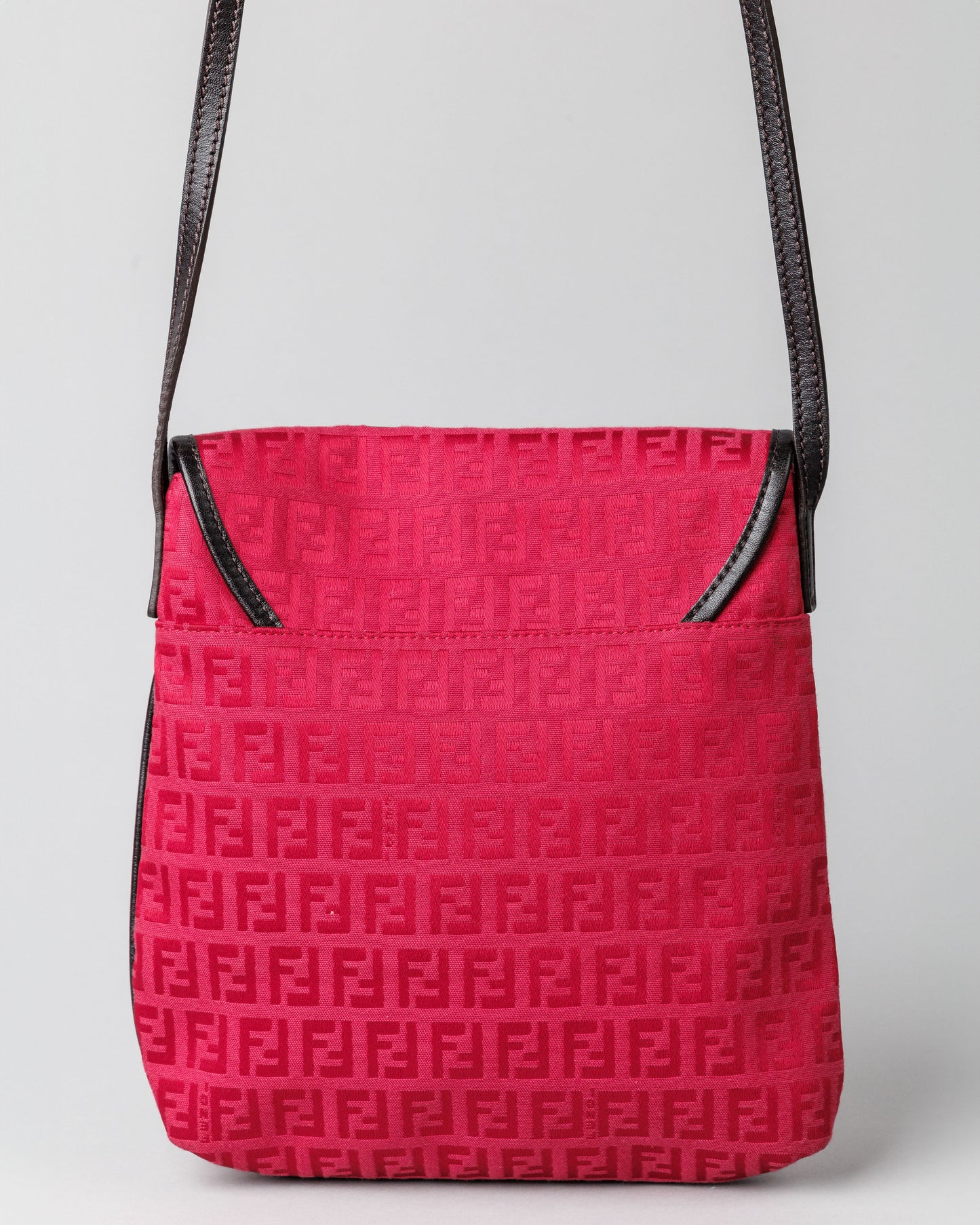 Fendi Zucchino Canvas Crossbody (Red)