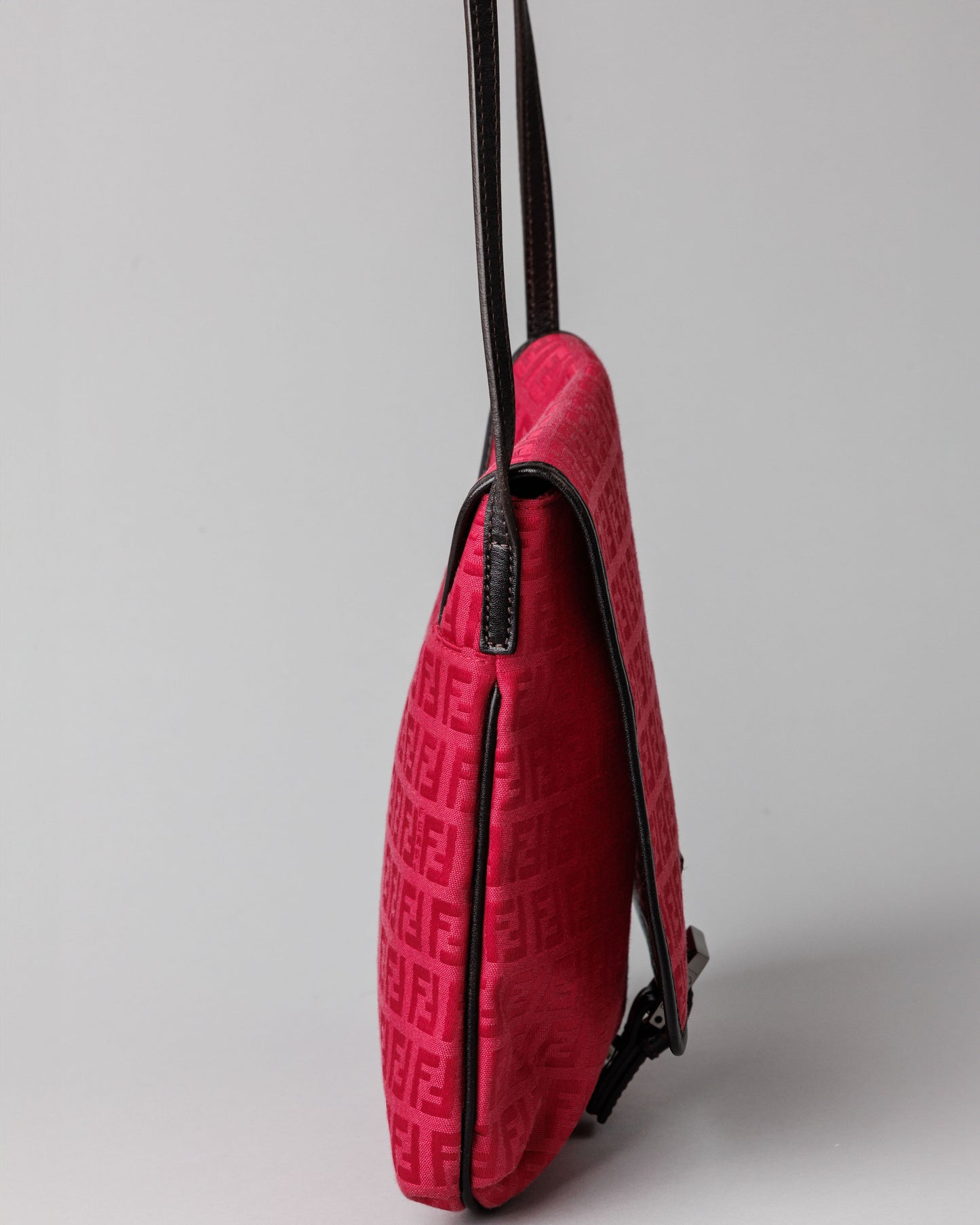 Fendi Zucchino Canvas Crossbody (Red)