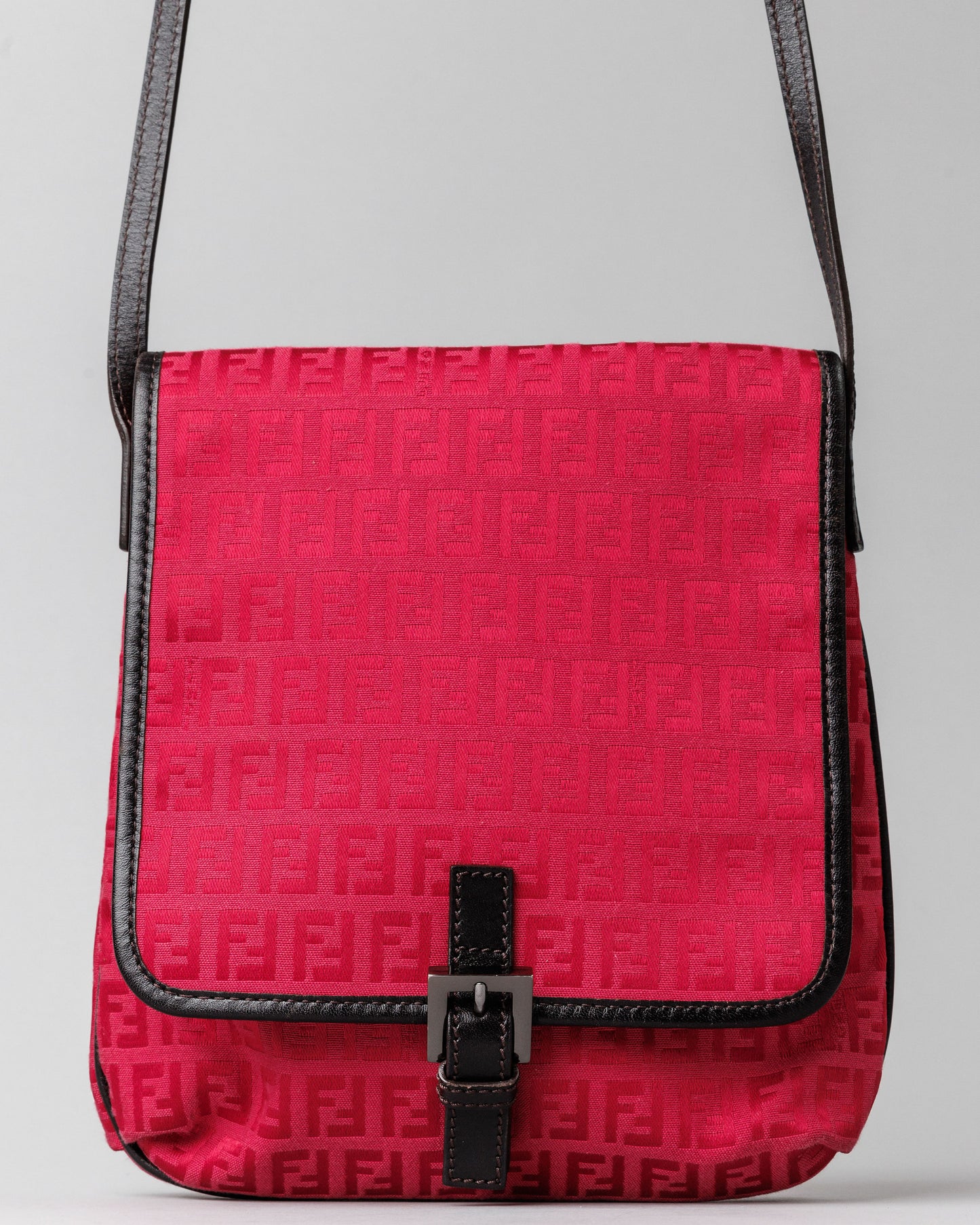 Fendi Zucchino Canvas Crossbody (Red)