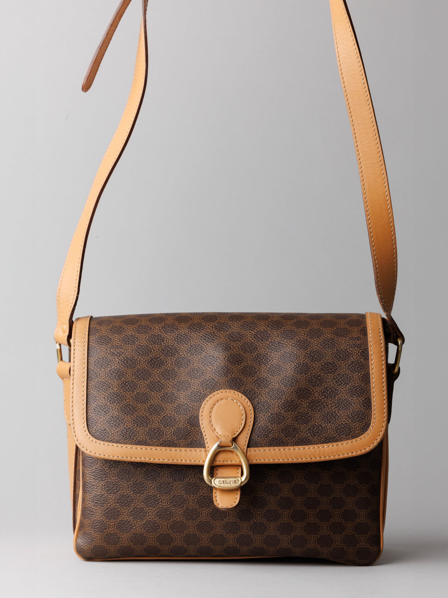 CELINE Macadam Triomphe Vintage Crossbody / Shoulder Bag (PVC Leather)