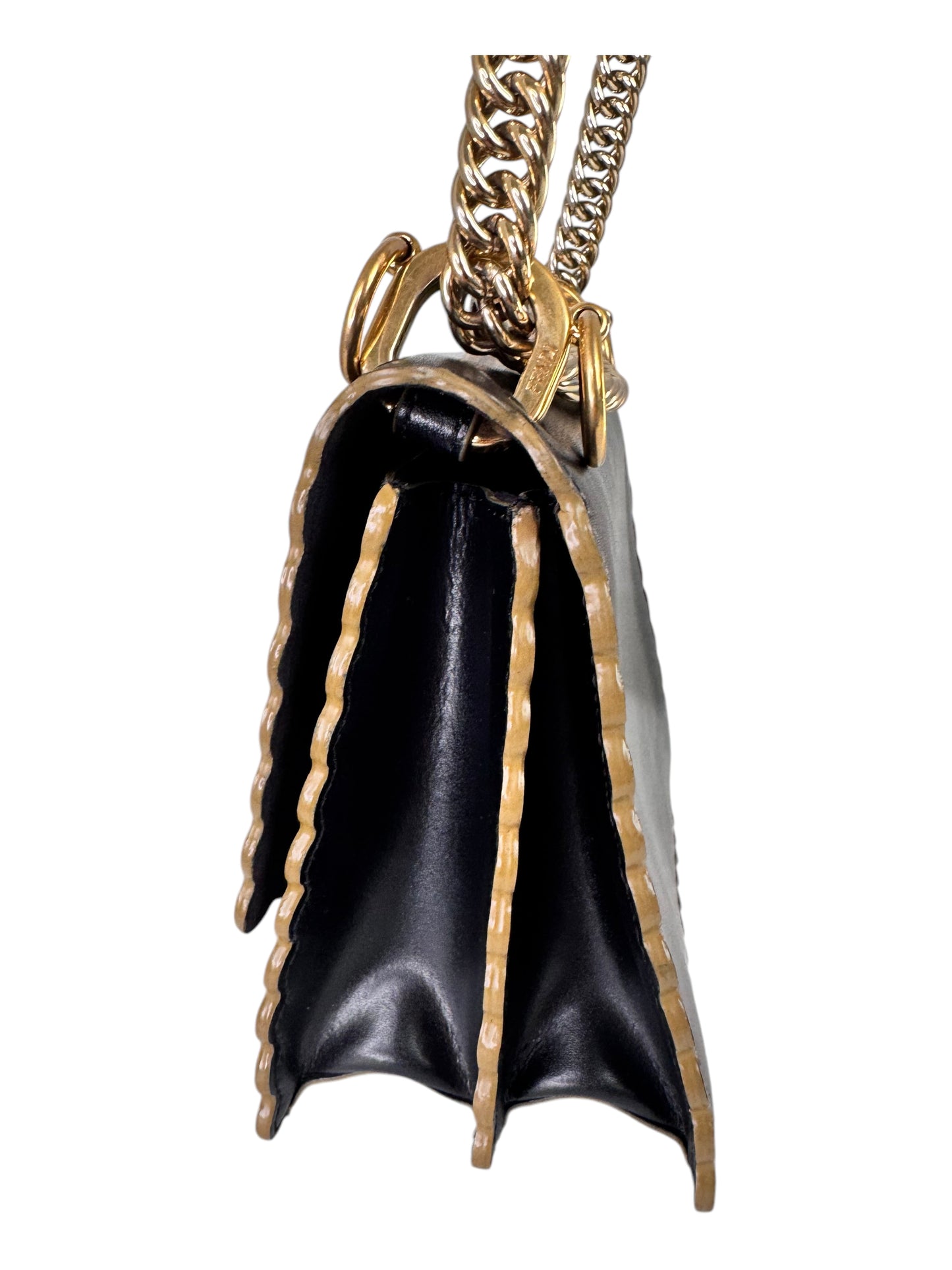 Fendi Kan Leather Shoulder/Crossbody Bag (Black)