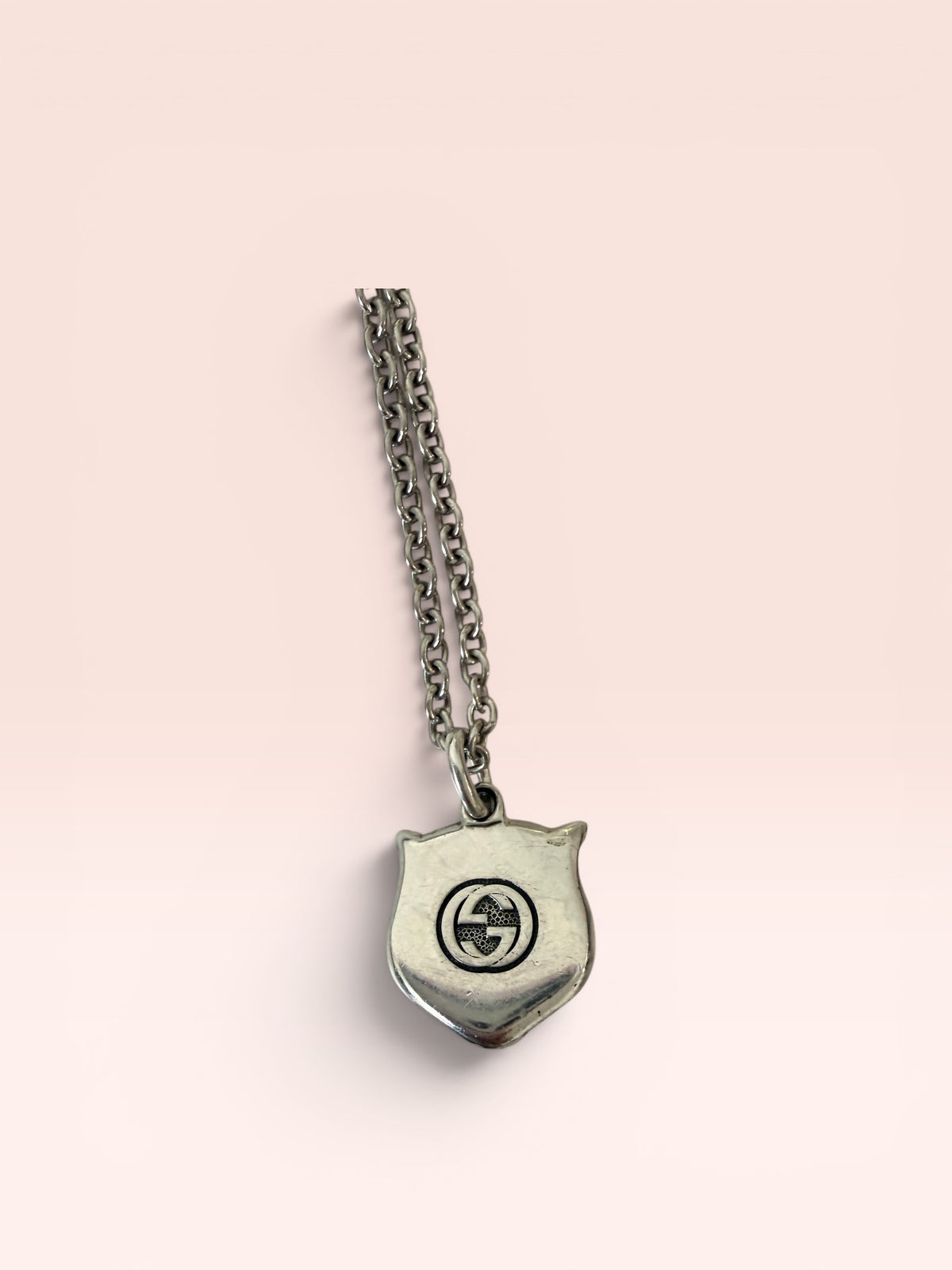 Gucci Feline Tiger Head Sterling Silver Necklace 22" -23"