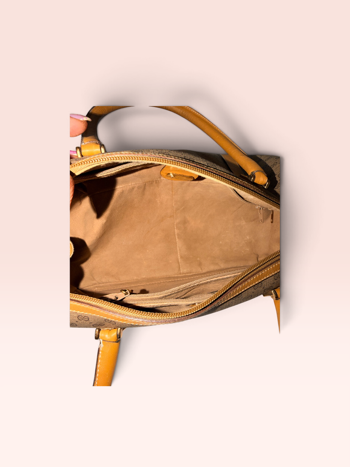 Gucci Coated Canvas Micro GG Vintage Boston Bag