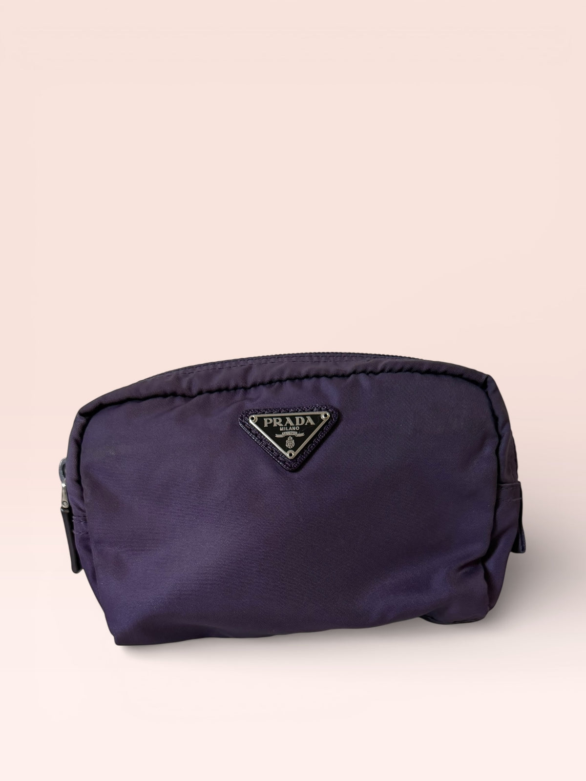 Prada Nylon Cosmetic Pouch (Purple)