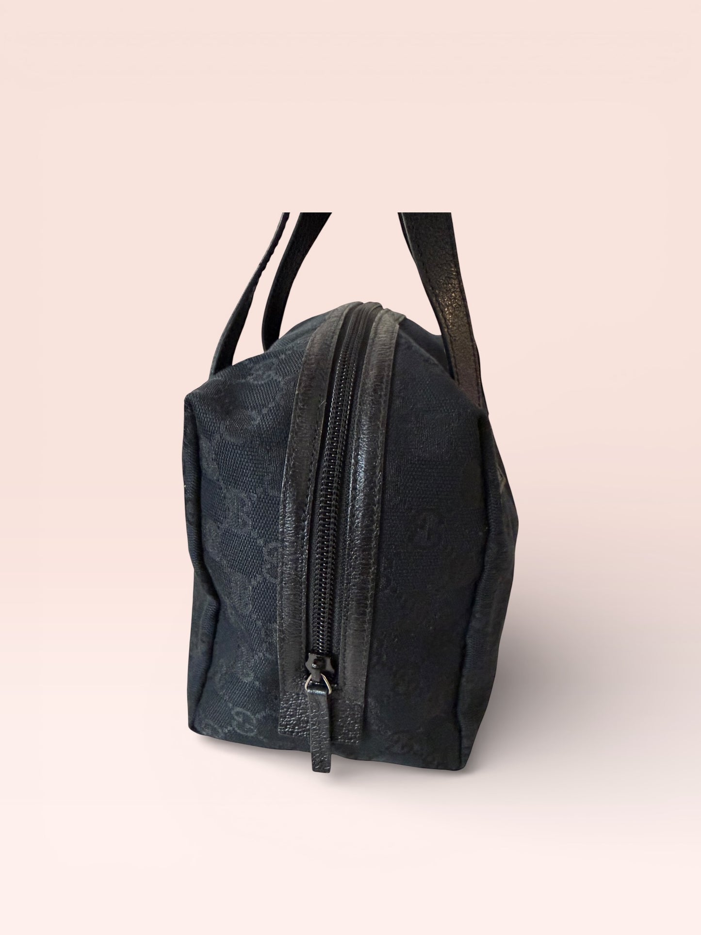 Gucci GG Canvas Mini Top Handle Bag (Black)