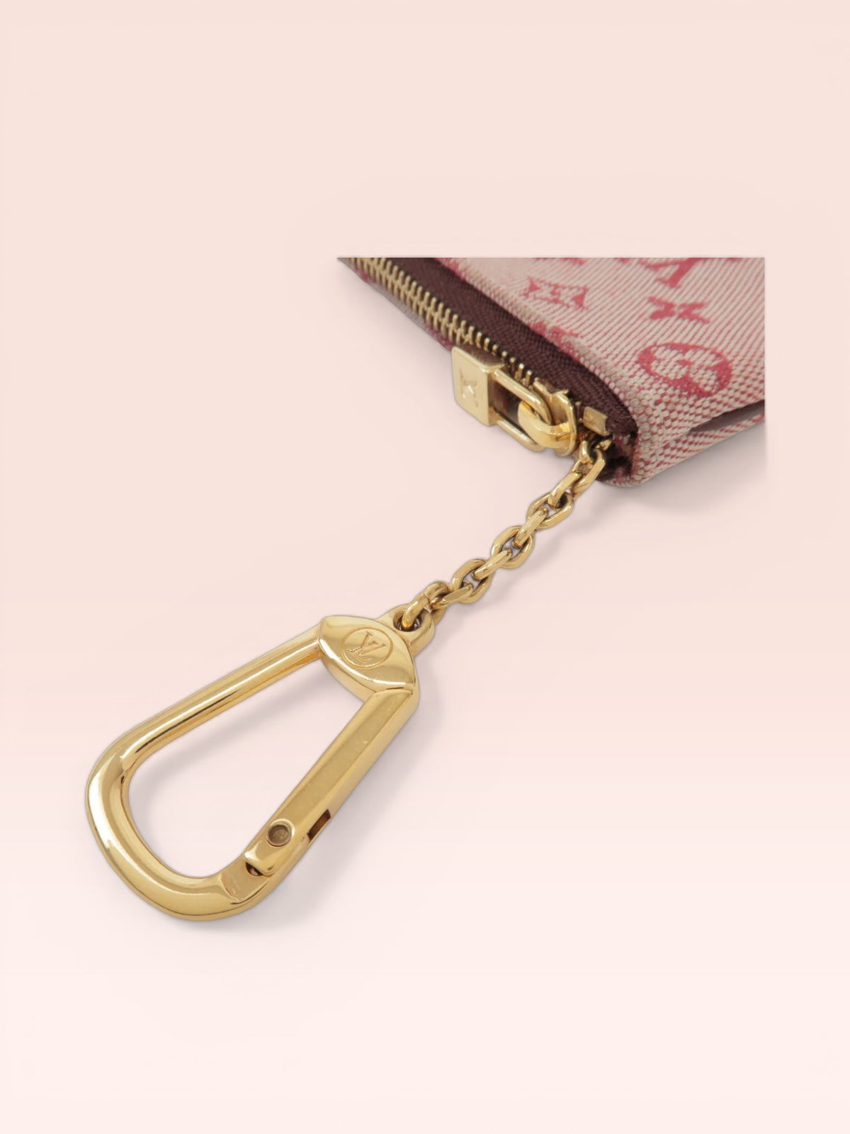 Louis Vuitton Monogram Mini Lin Pochette Cles Red 2002