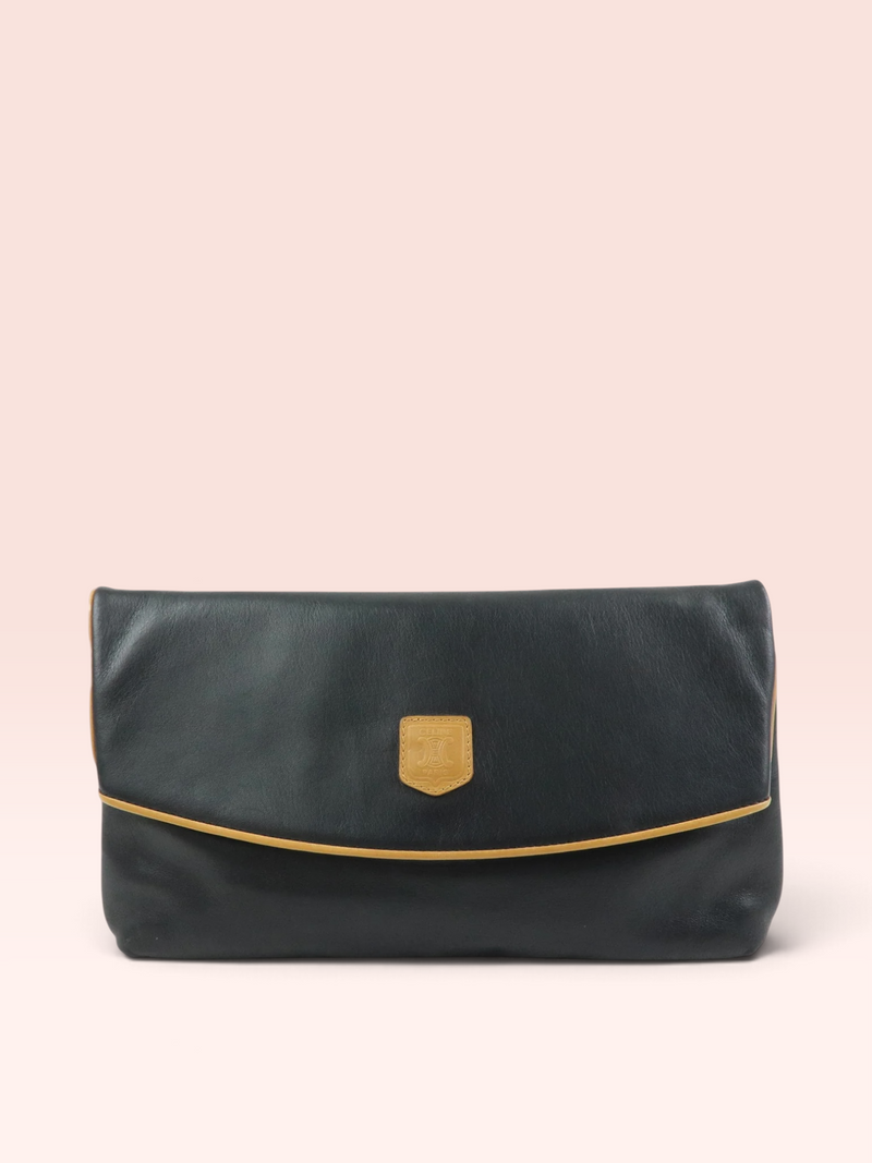 Celine Leather Macadam Vintage Leather Clutch