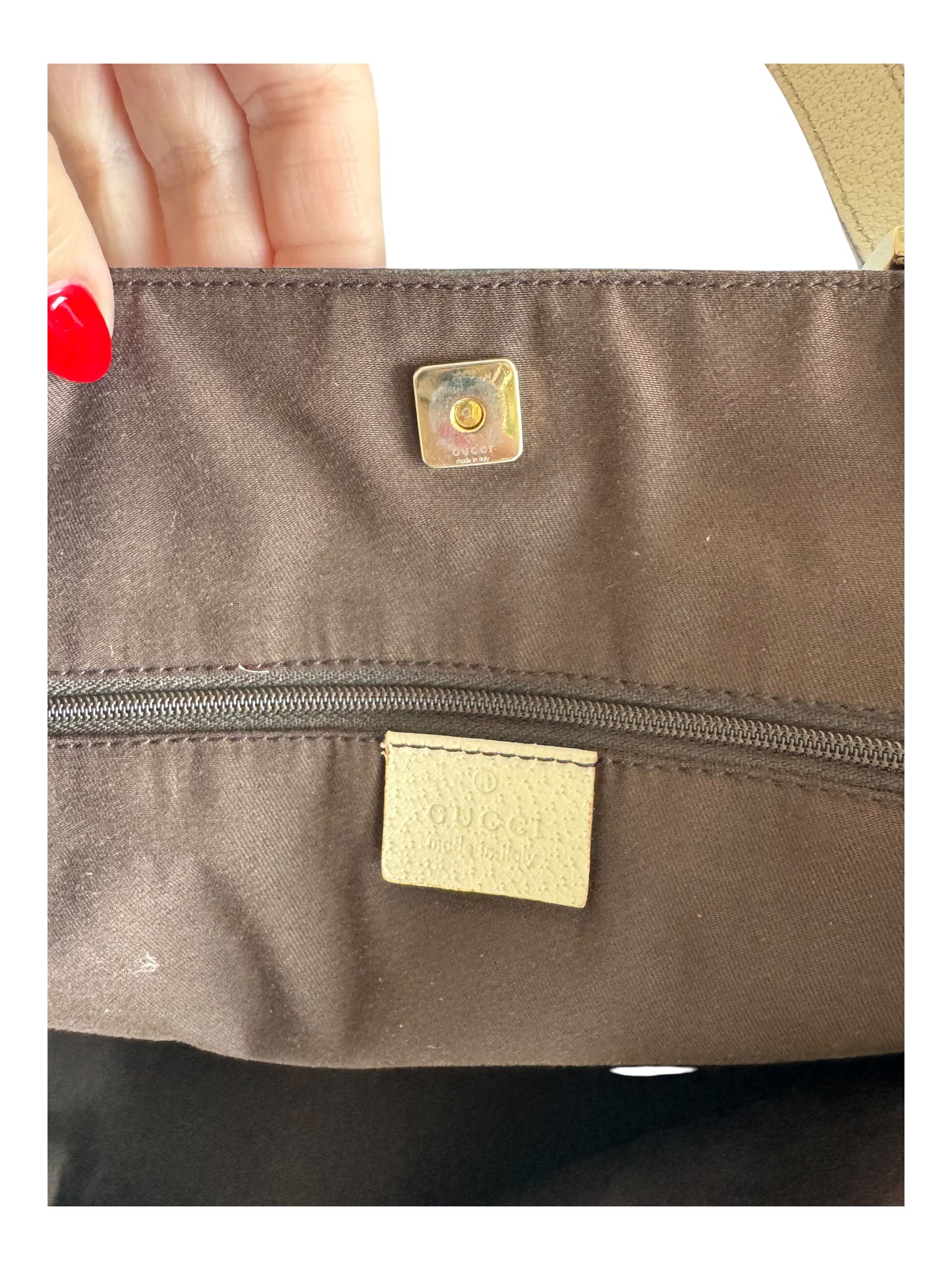Gucci Abbey Line D Ring Tote Bag (Beige)