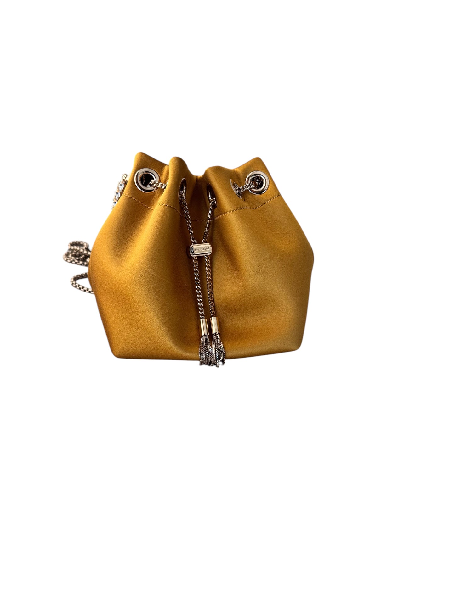 Jimmy Choo Satin Bijou BonBon Bucket Bag Chain