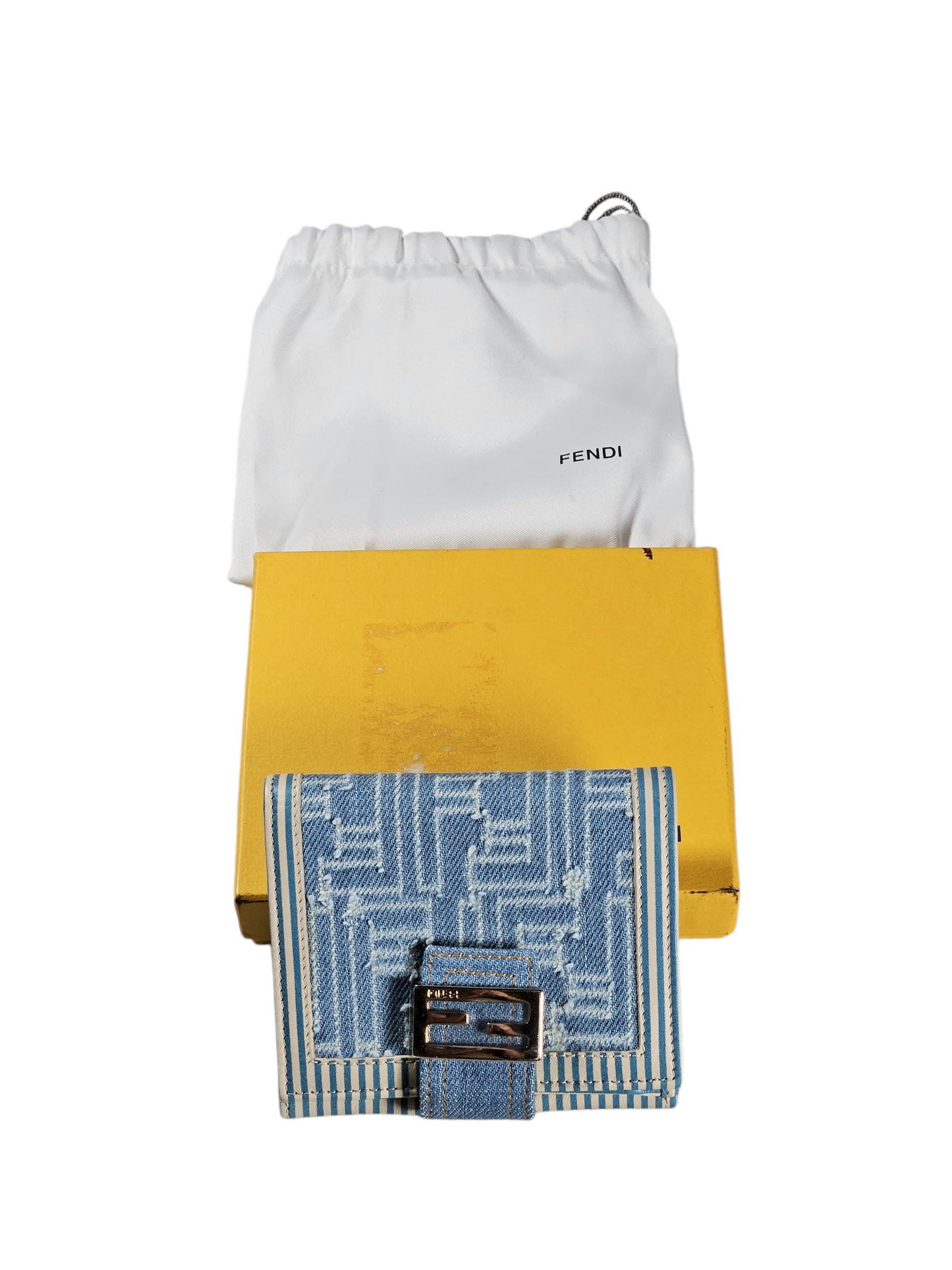 Fendi Zucca Print Denim Compact Wallet