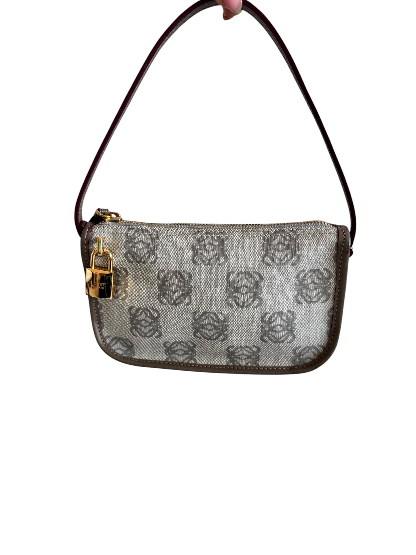 Loewe Anagram Logo Canvas Pochette (Gray)