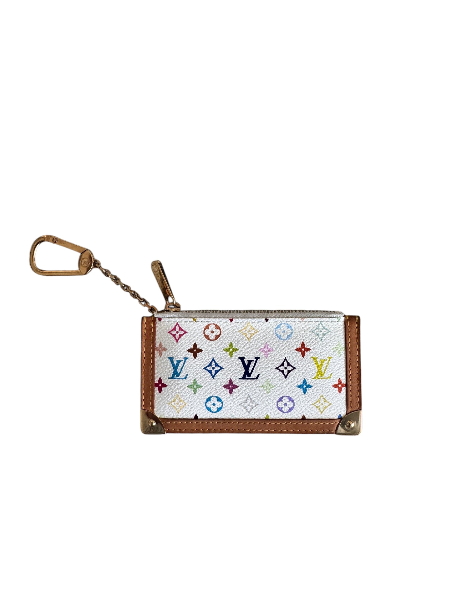 Louis Vuitton Multicolor Canvas Pochette Cles Blanc 2003