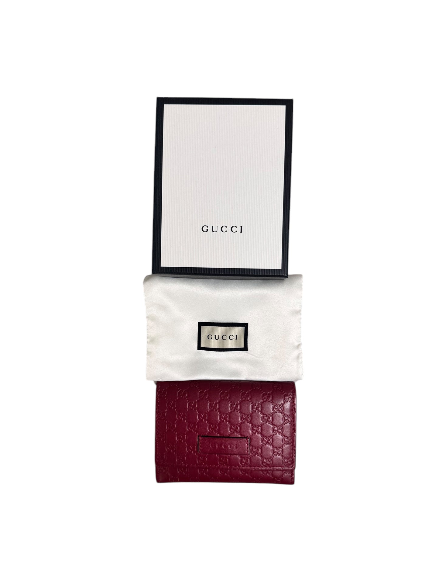 Gucci Microguccissima Pattern Leather Compact Wallet (Red)