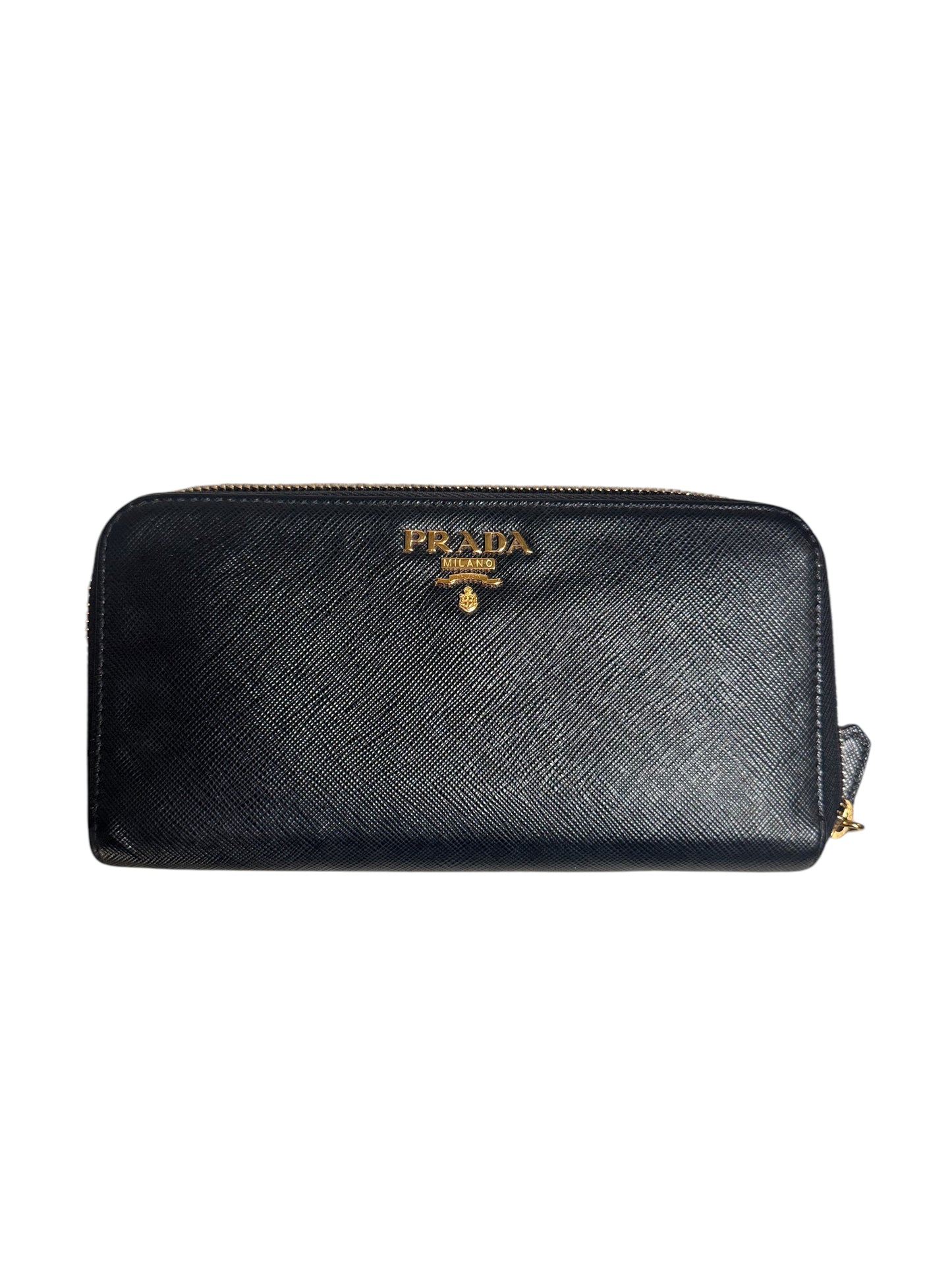 Prada Saffiano Leather Long Wallet (Black)