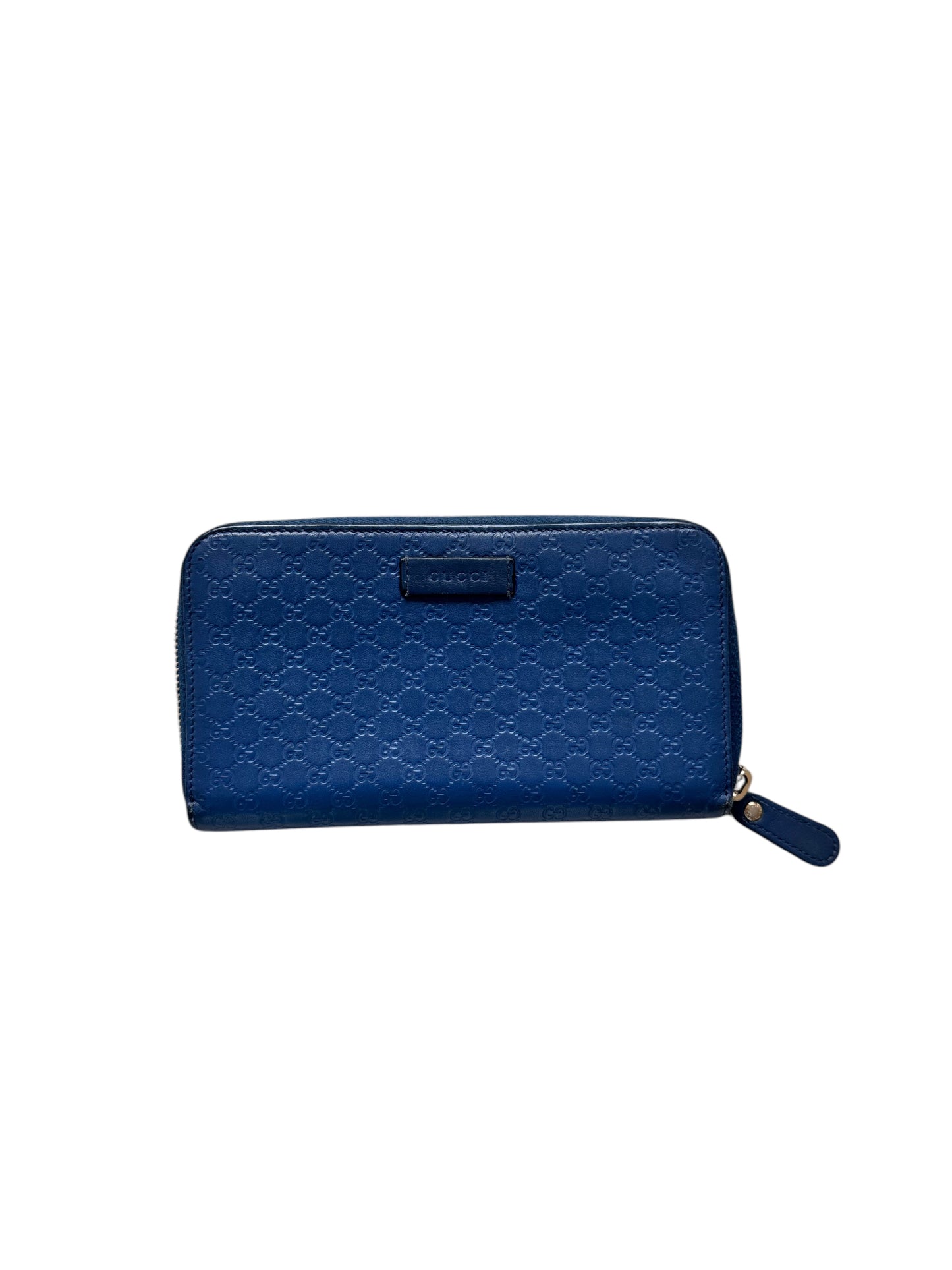 Gucci Micro Guccissima Zip Around Long Wallet - Blue