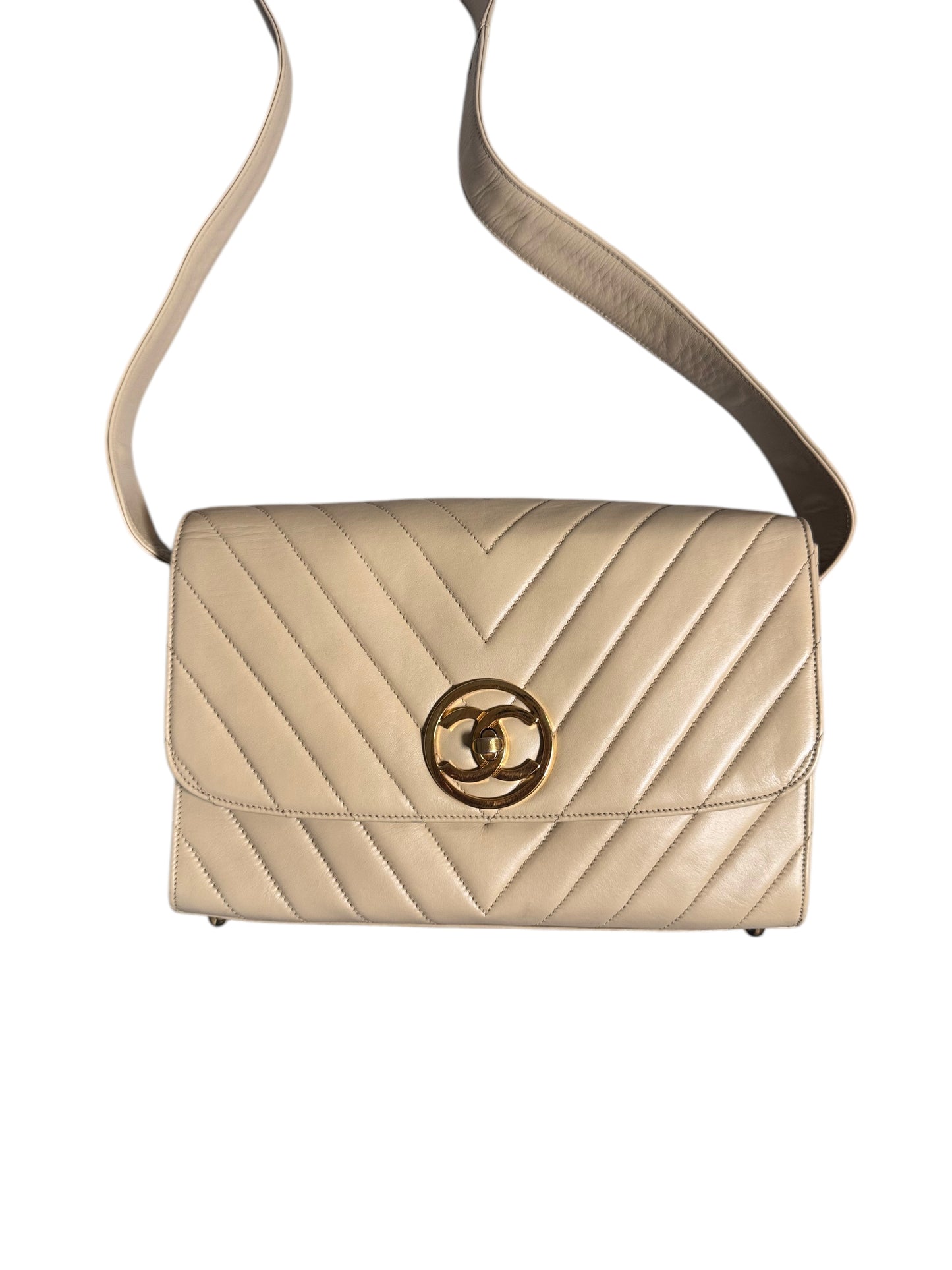 Chanel Lambskin V-shaped Stitch Shoulder Bag *REPAINTED* 1991-1994