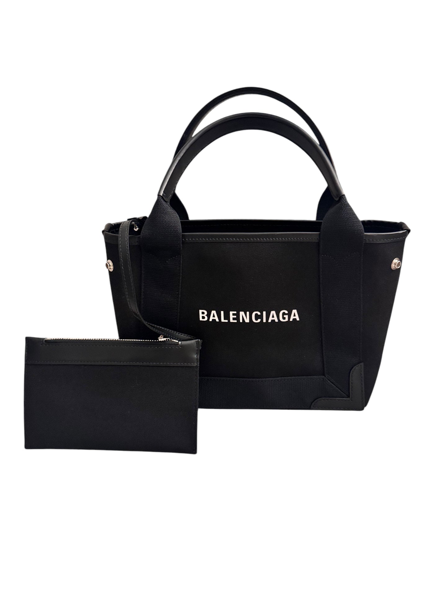 Balenciaga Canvas Cabas Tote with Pouch and Dustbag Black