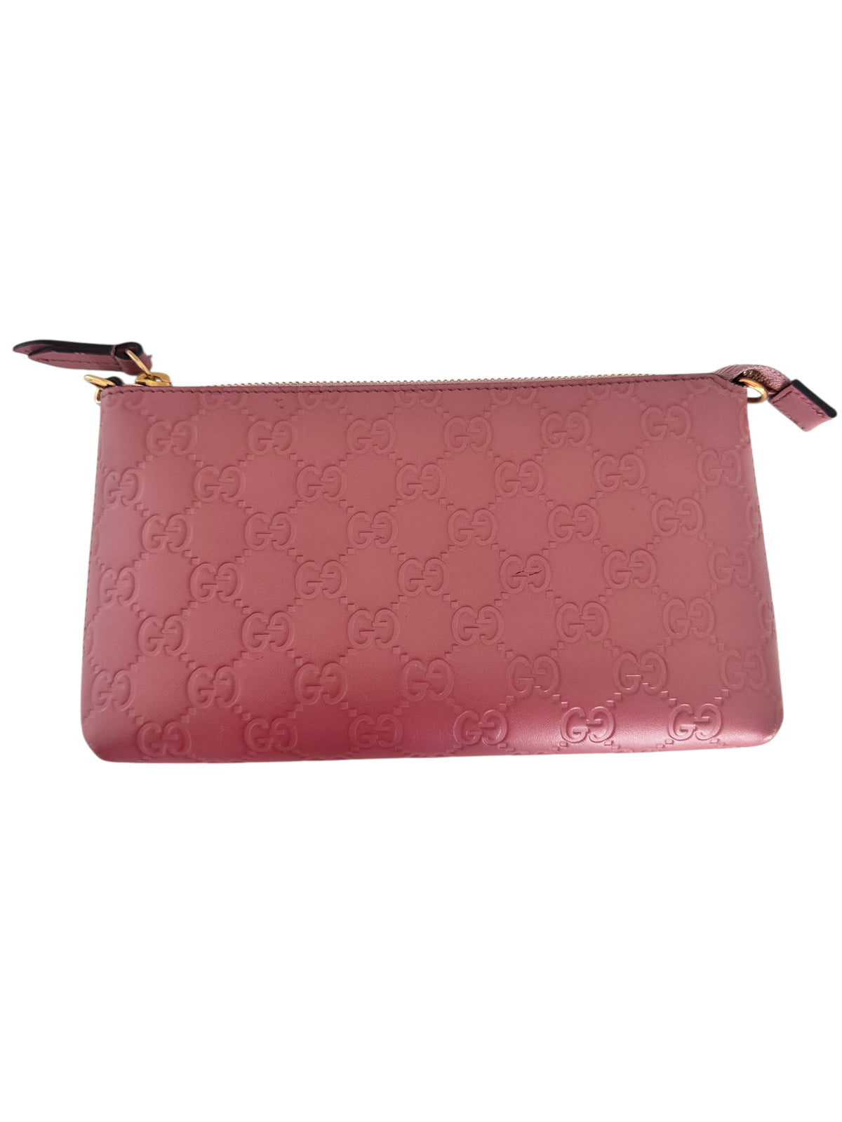 GUCCI Guccissima Leather Logo Pouch/Shoulder Bag (Pink)