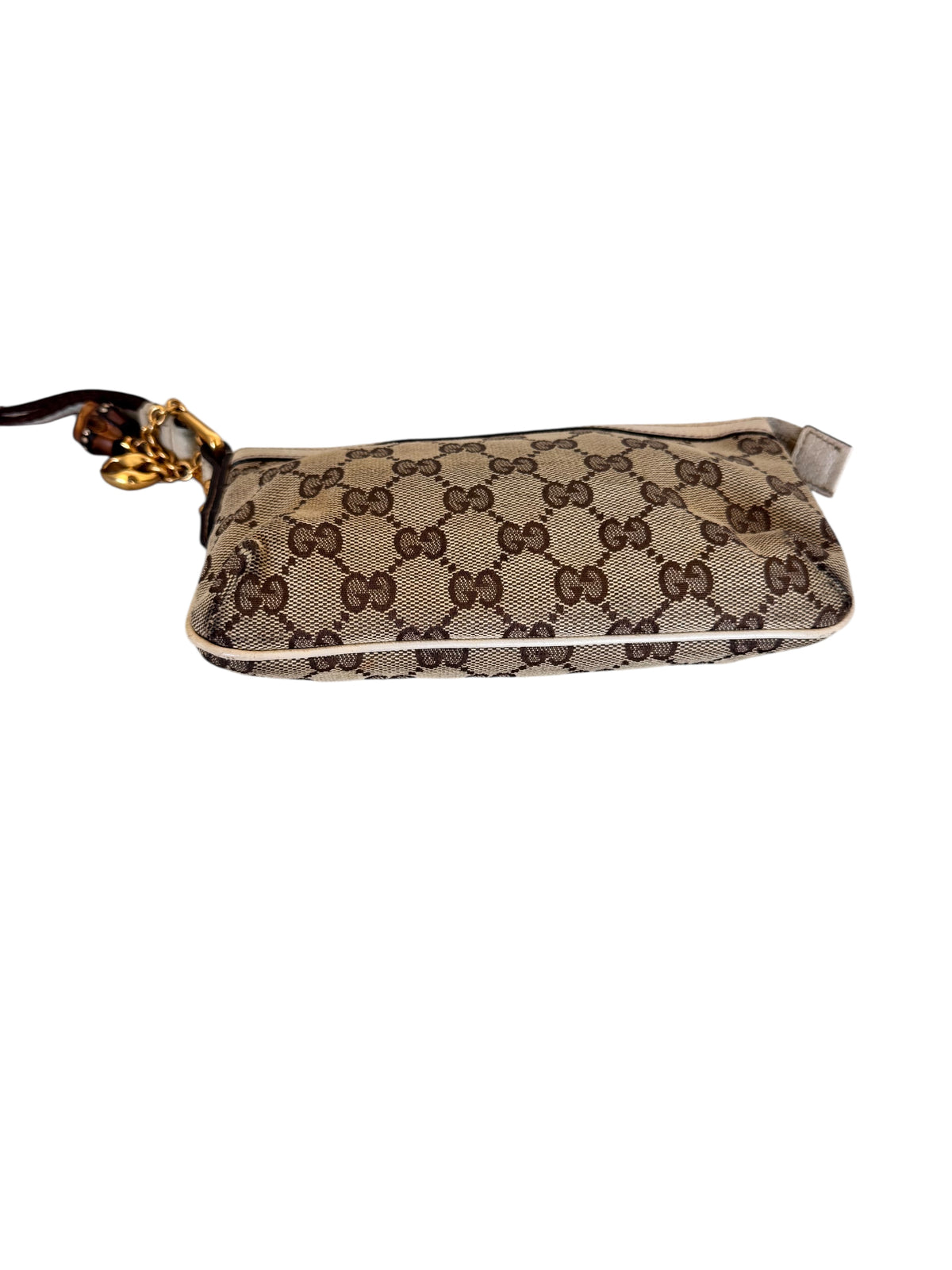 Gucci GG Canvas Bamboo Pochette Wristlet