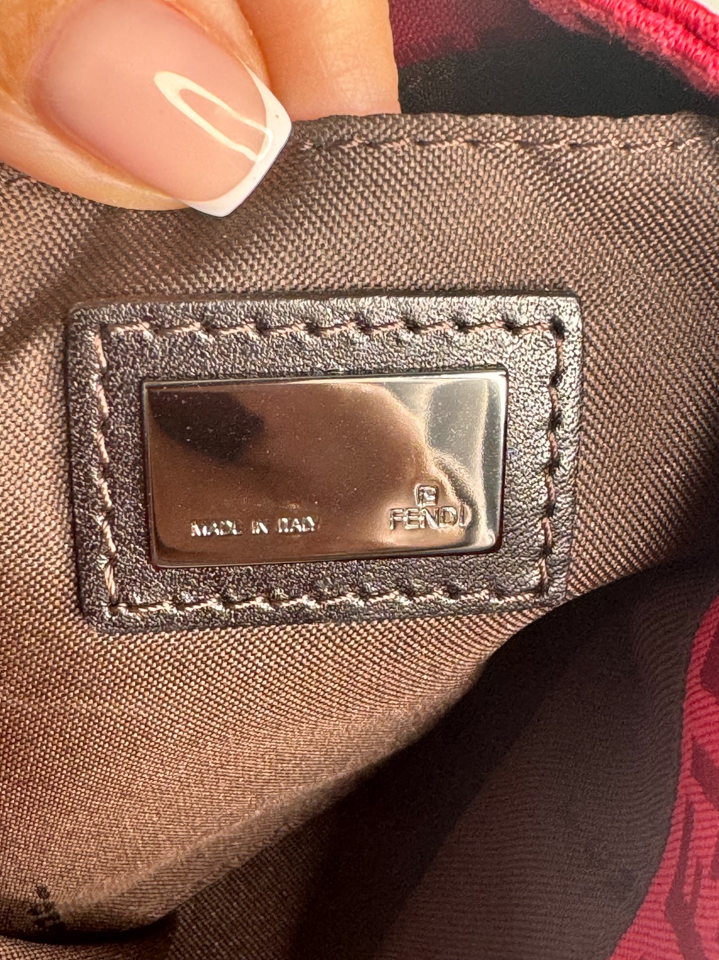 Fendi Zucchino Canvas Crossbody (Red)