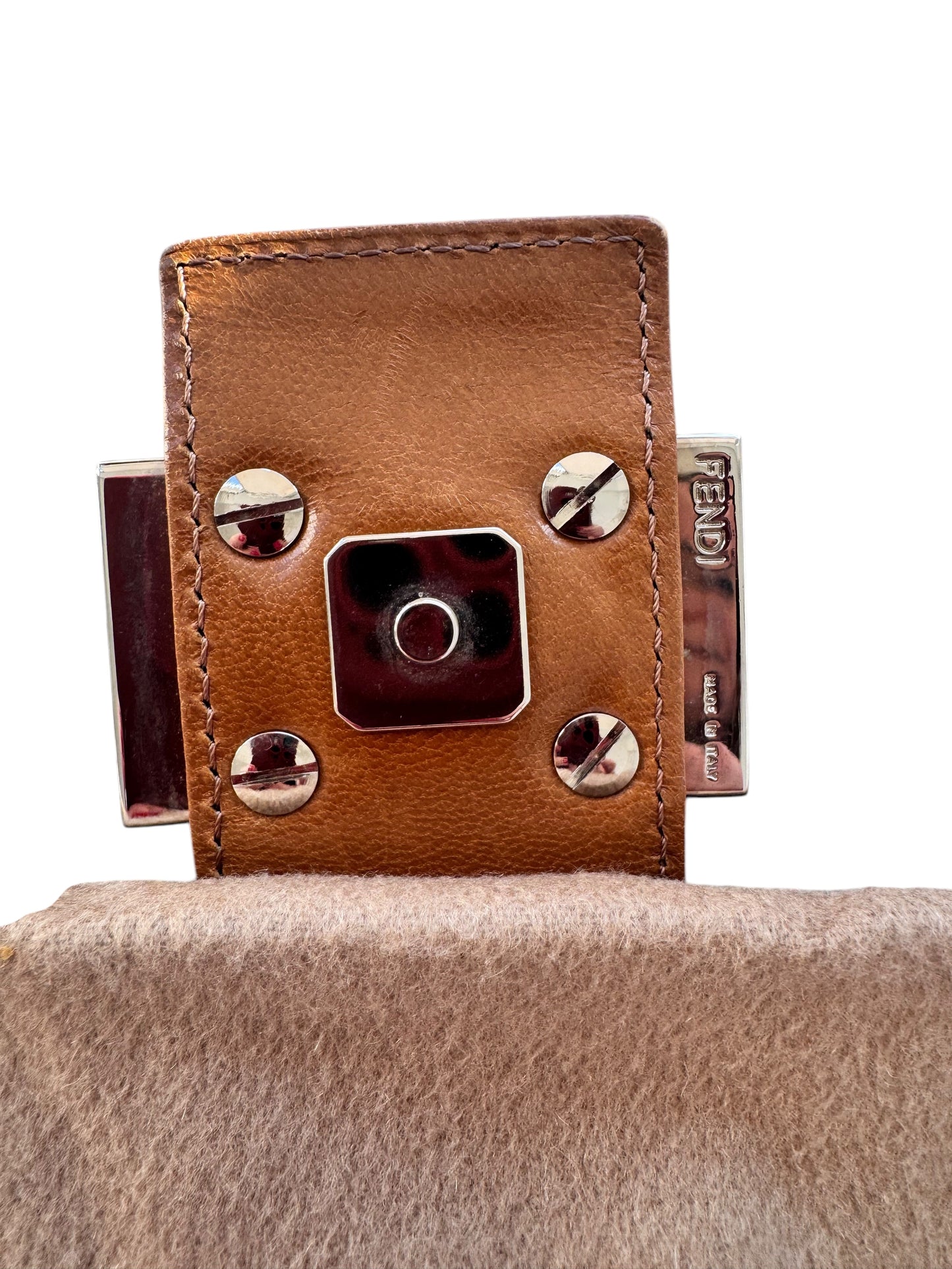 Fendi Mamma Vintage Baguette Felt Shoulder Bag