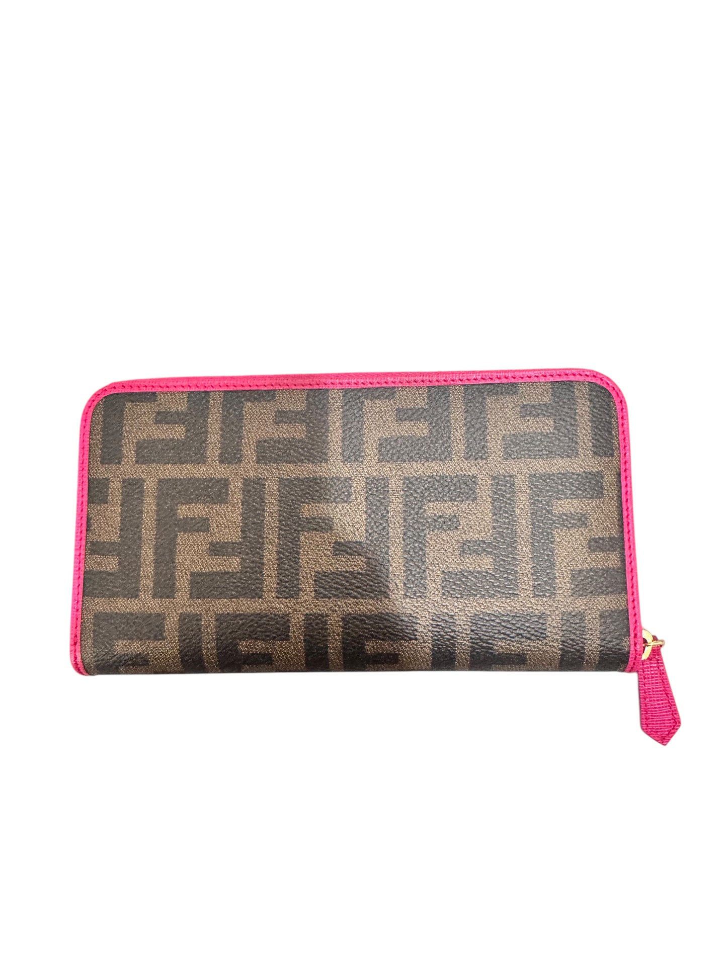 FENDI Zucca Spalmati Vitello Elite Zip Around Wallet
