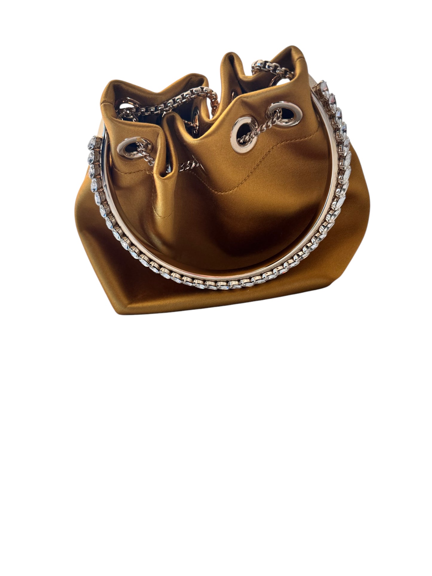 Jimmy Choo Satin Bijou BonBon Bucket Bag Chain