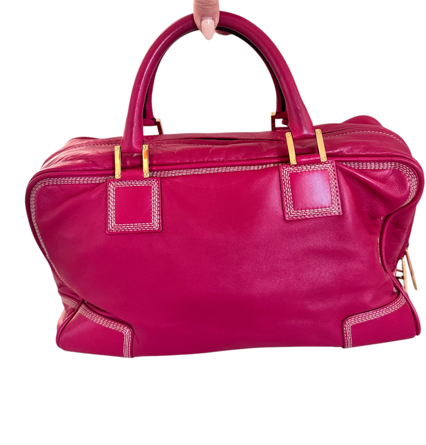 Loewe Anagram Amazona 35 Boston Bag (Pink)