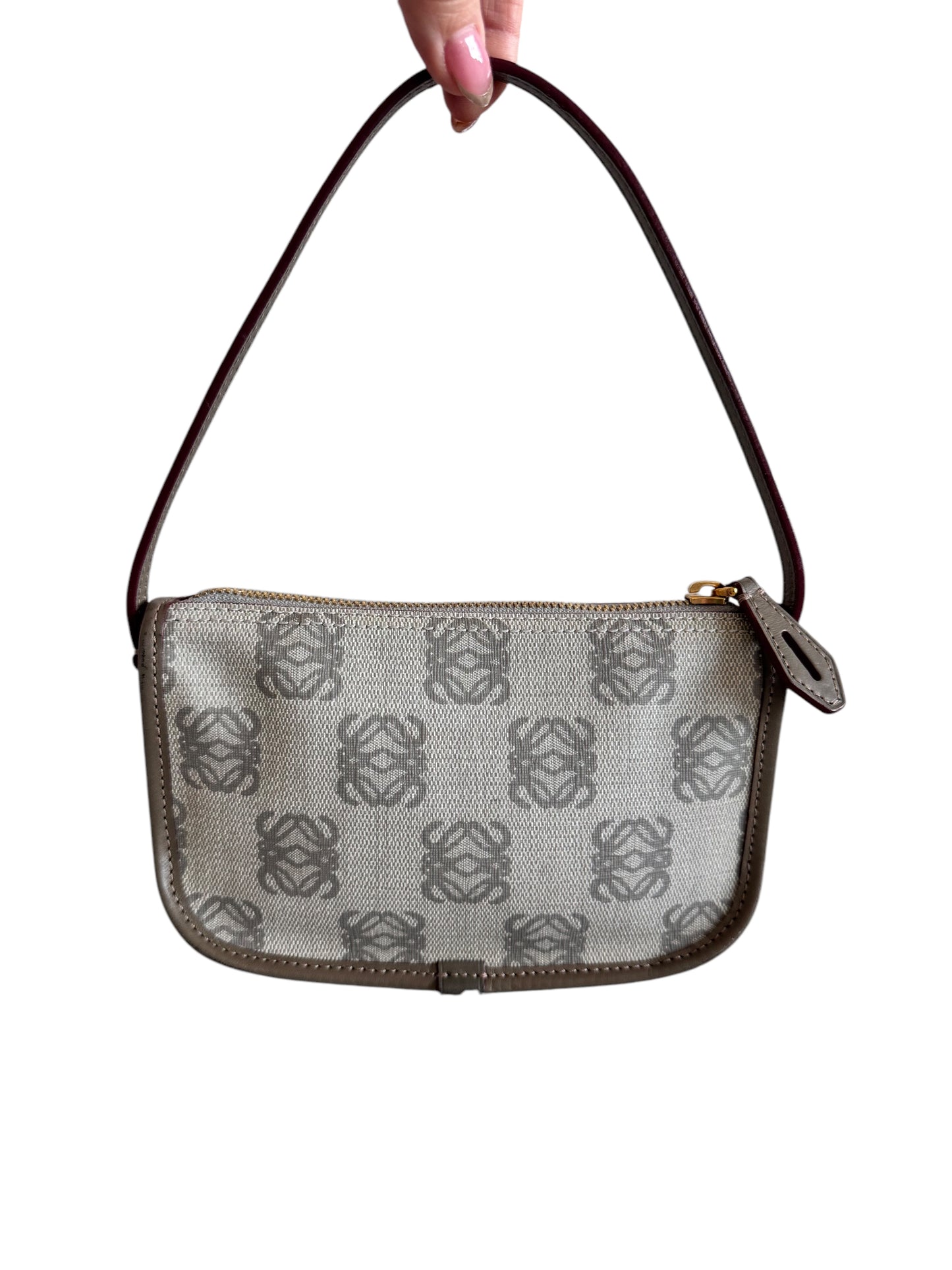 Loewe Anagram Logo Canvas Pochette (Gray)