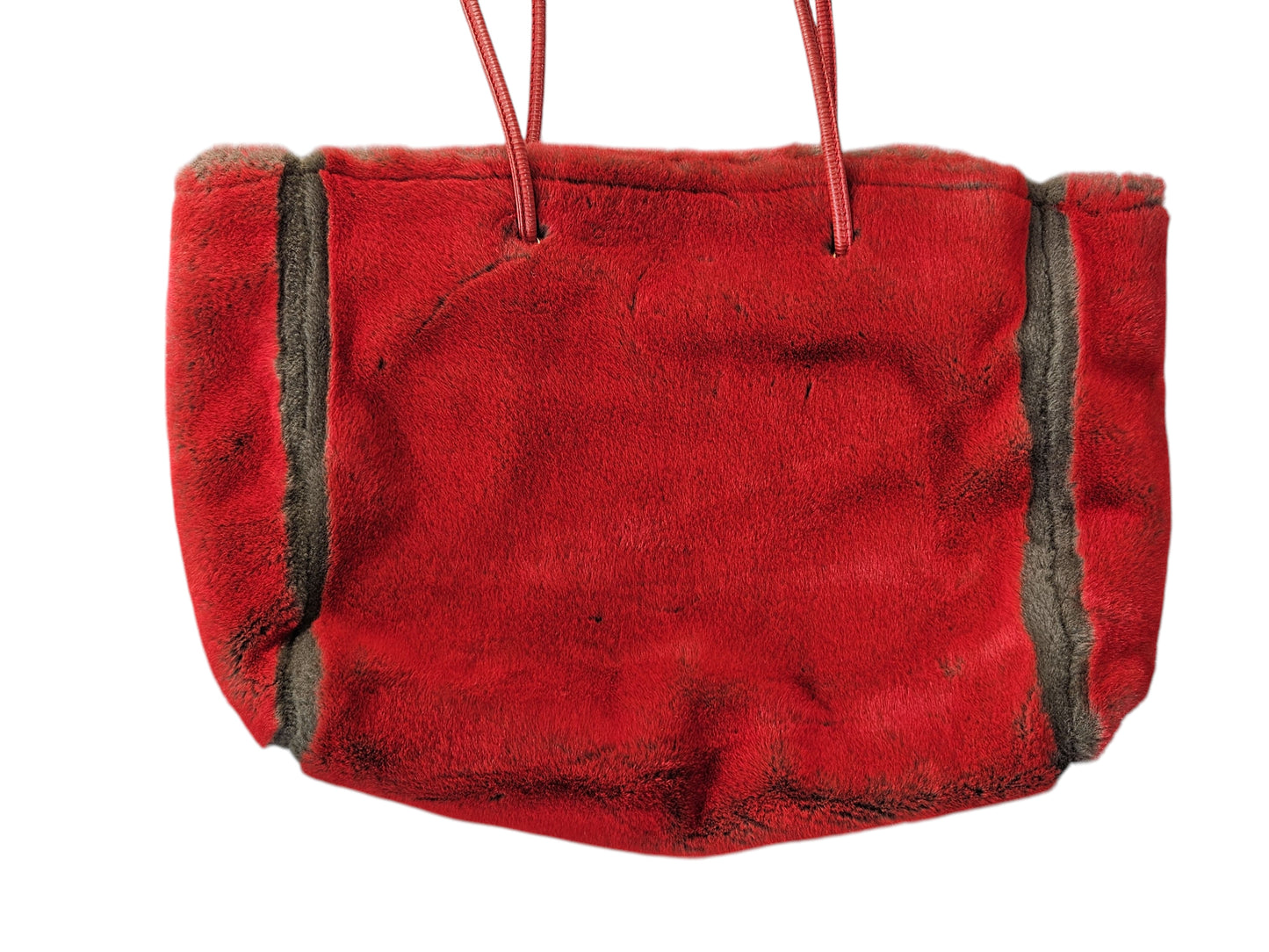Fendi Roll Bag Faux Fur Tote (Red)