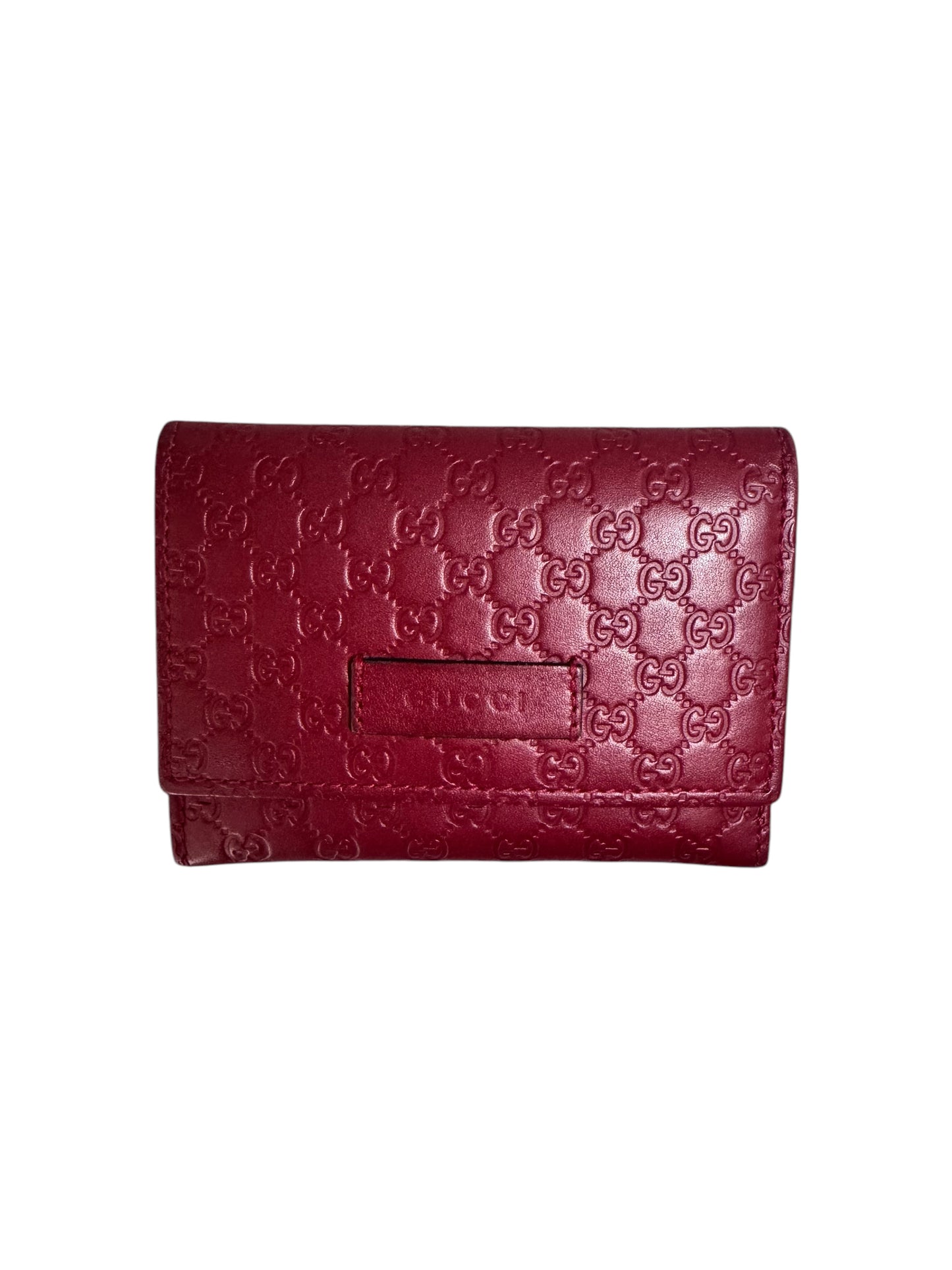 Gucci Microguccissima Pattern Leather Compact Wallet (Red)
