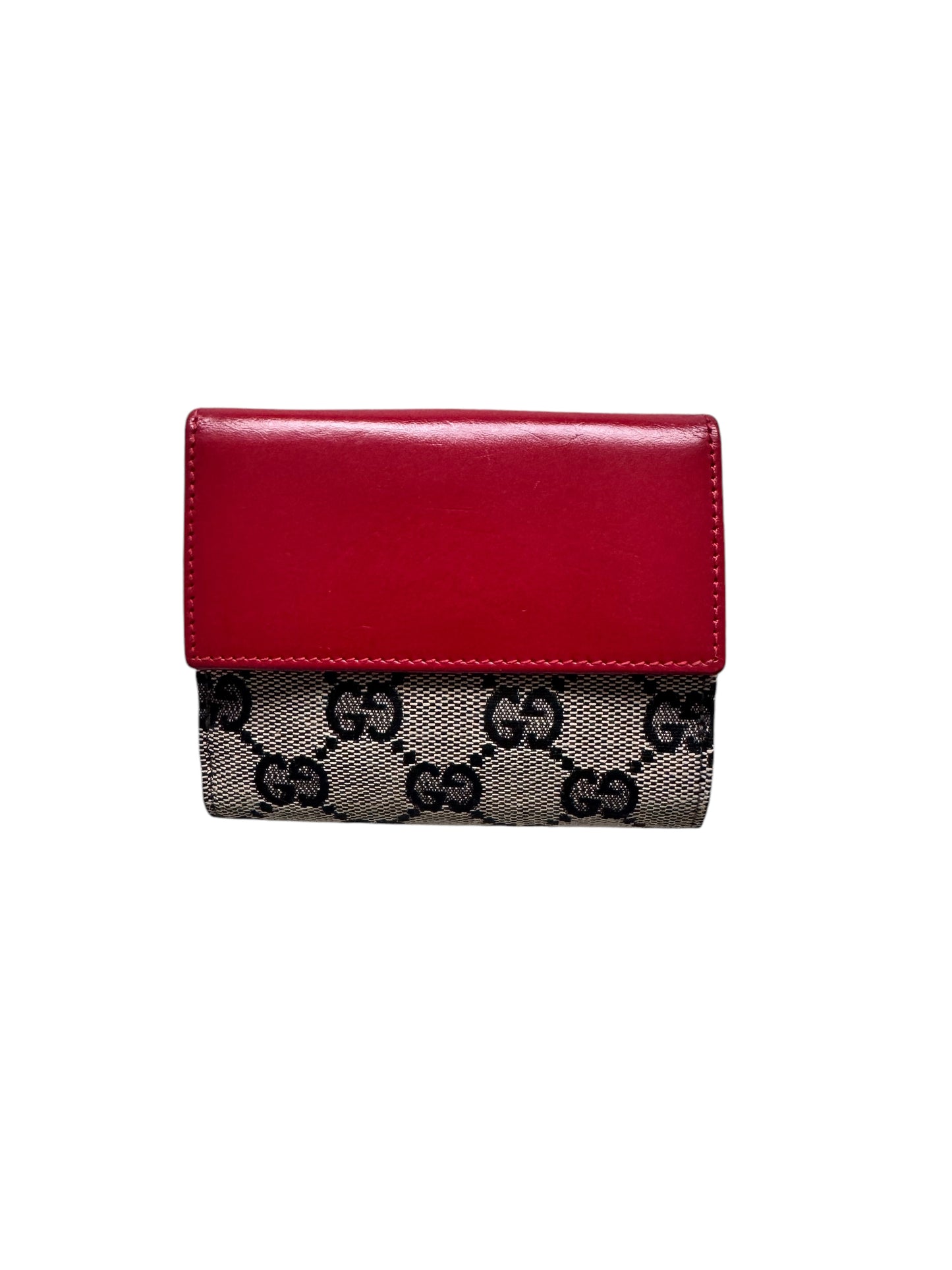 Gucci Vintage Jackie Compact Wallet (Beige/Red)
