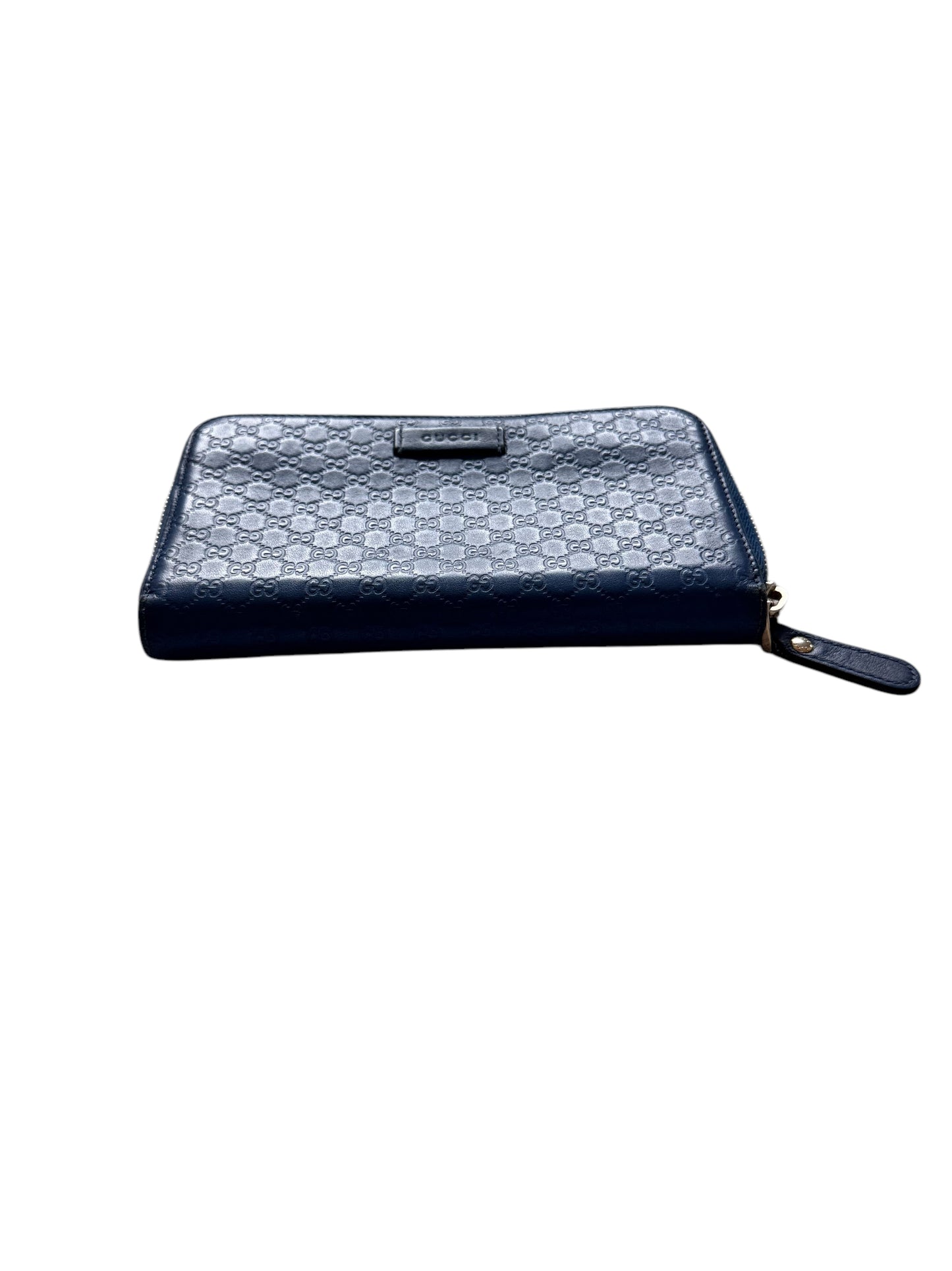 Gucci Micro Guccissima Zip Around Long Wallet - Blue