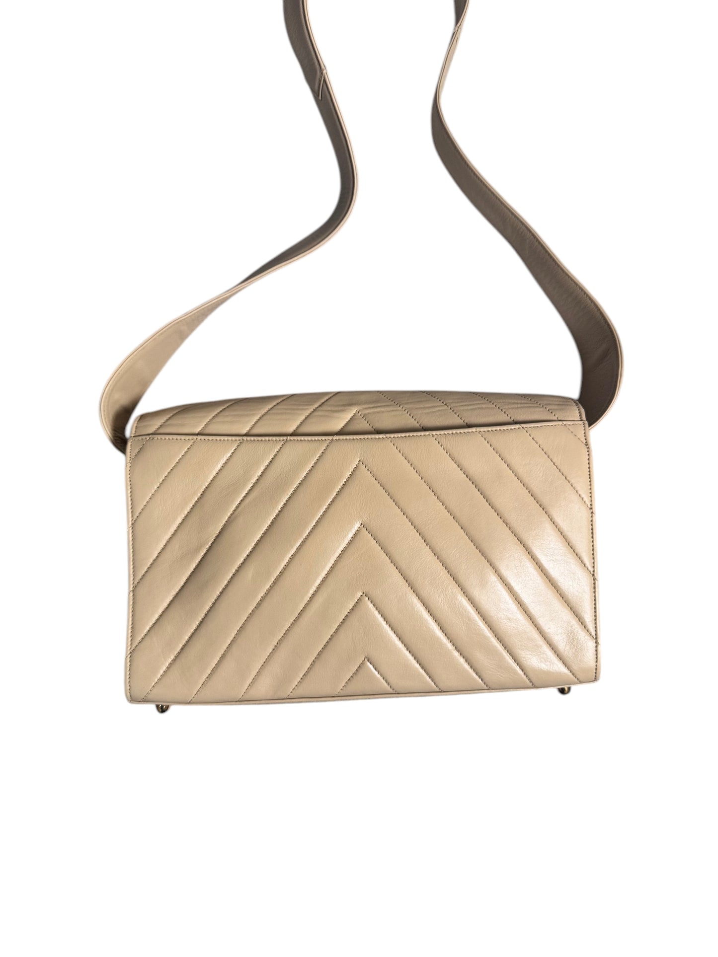 Chanel Lambskin V-shaped Stitch Shoulder Bag *REPAINTED* 1991-1994