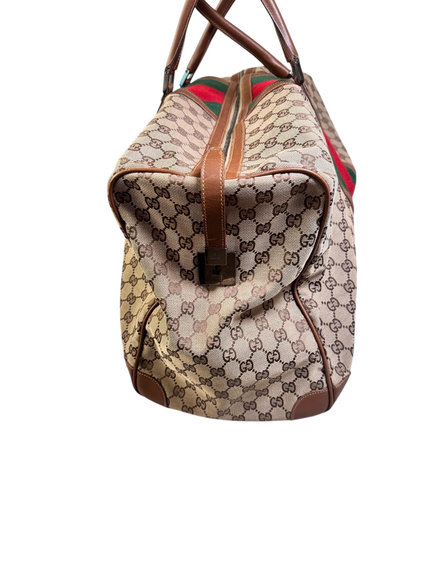 GUCCI Sherry Line GG Canvas Beige Large Duffle Bag