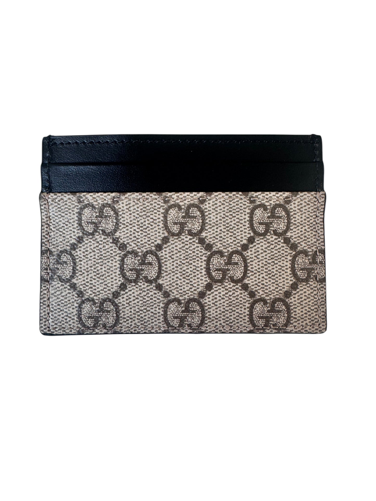 Gucci Supreme Coated Canvas/Leather Cardholder (Black/Beige)