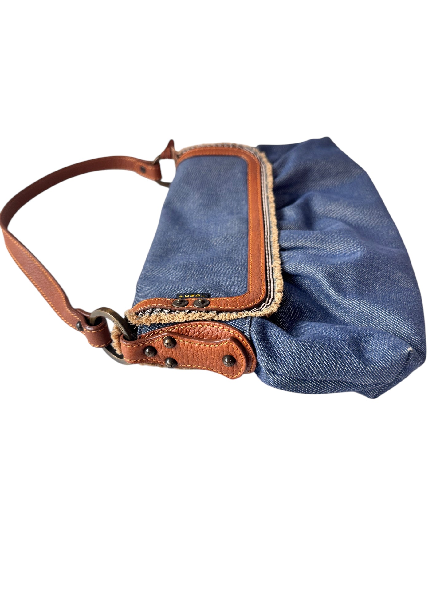 Fendi Denim Chef Flap Shoulder Bag