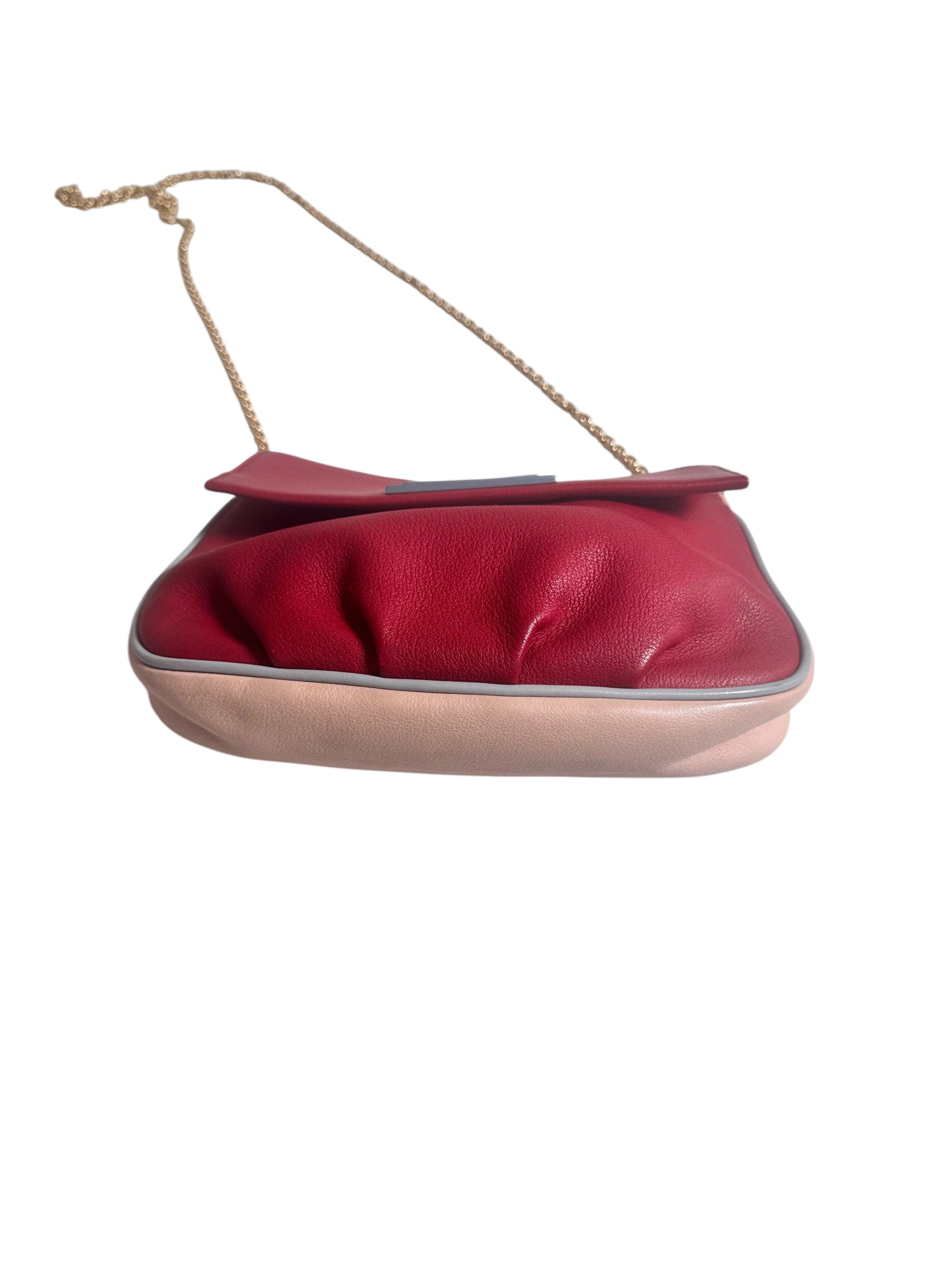 Fendi Leather Vitello Dolce Fendista Pochette Crossbody